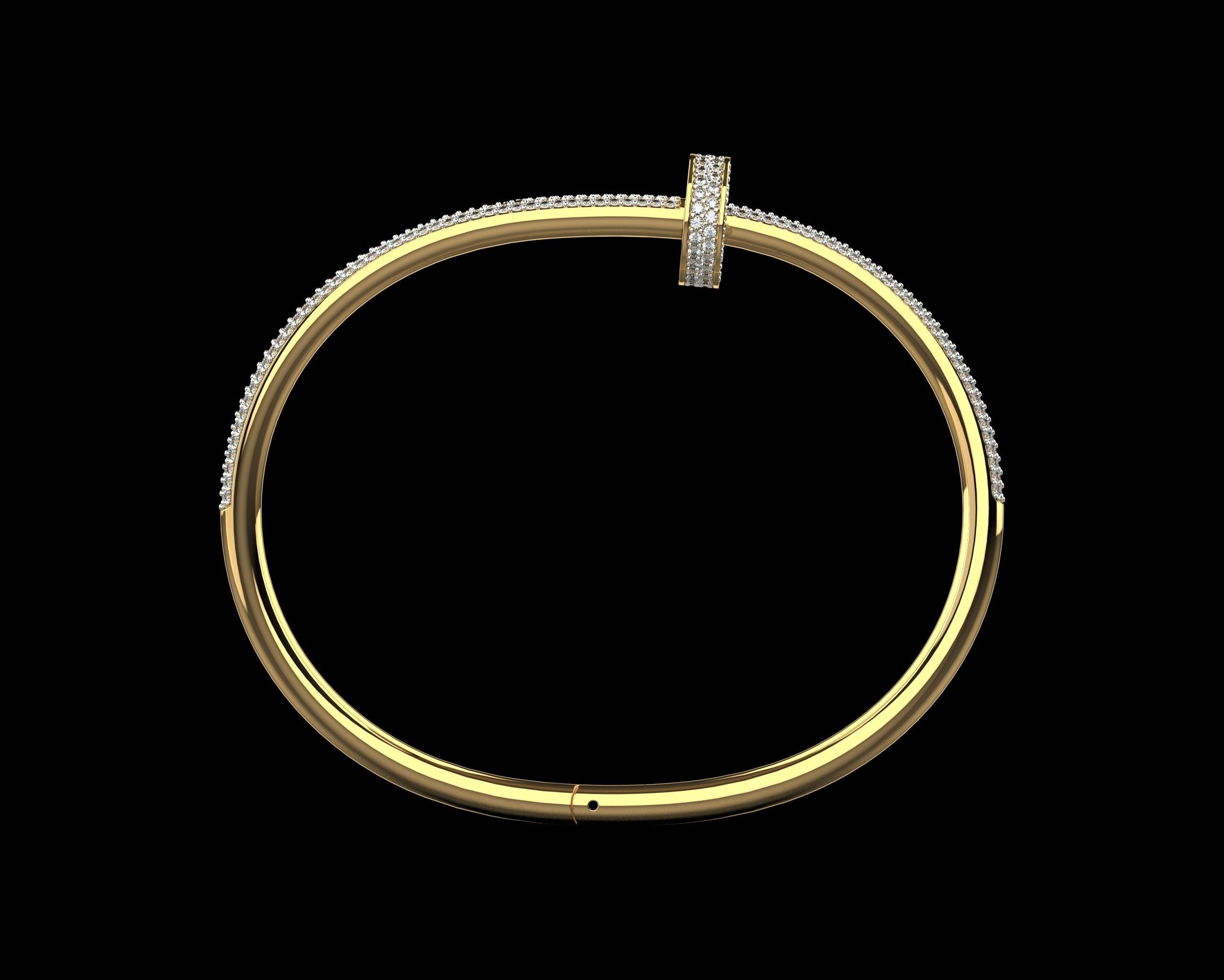 Juste un clou Bracelet 18 Size Full Diamonds N207 3D print model_5