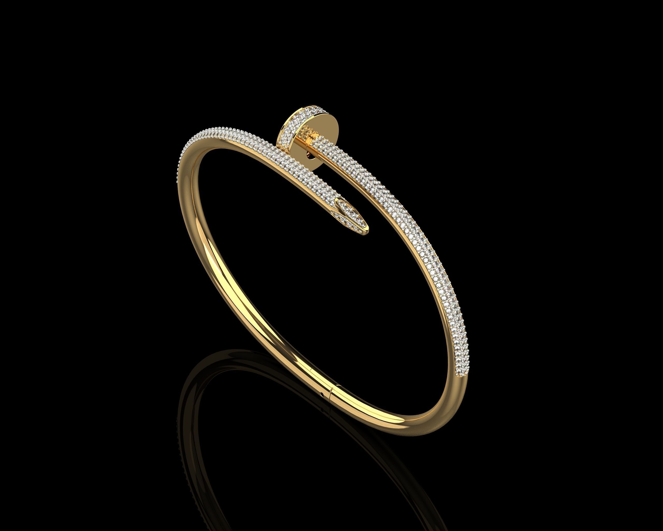 Juste un clou Bracelet 18 Size Full Diamonds N207 3D print model_30