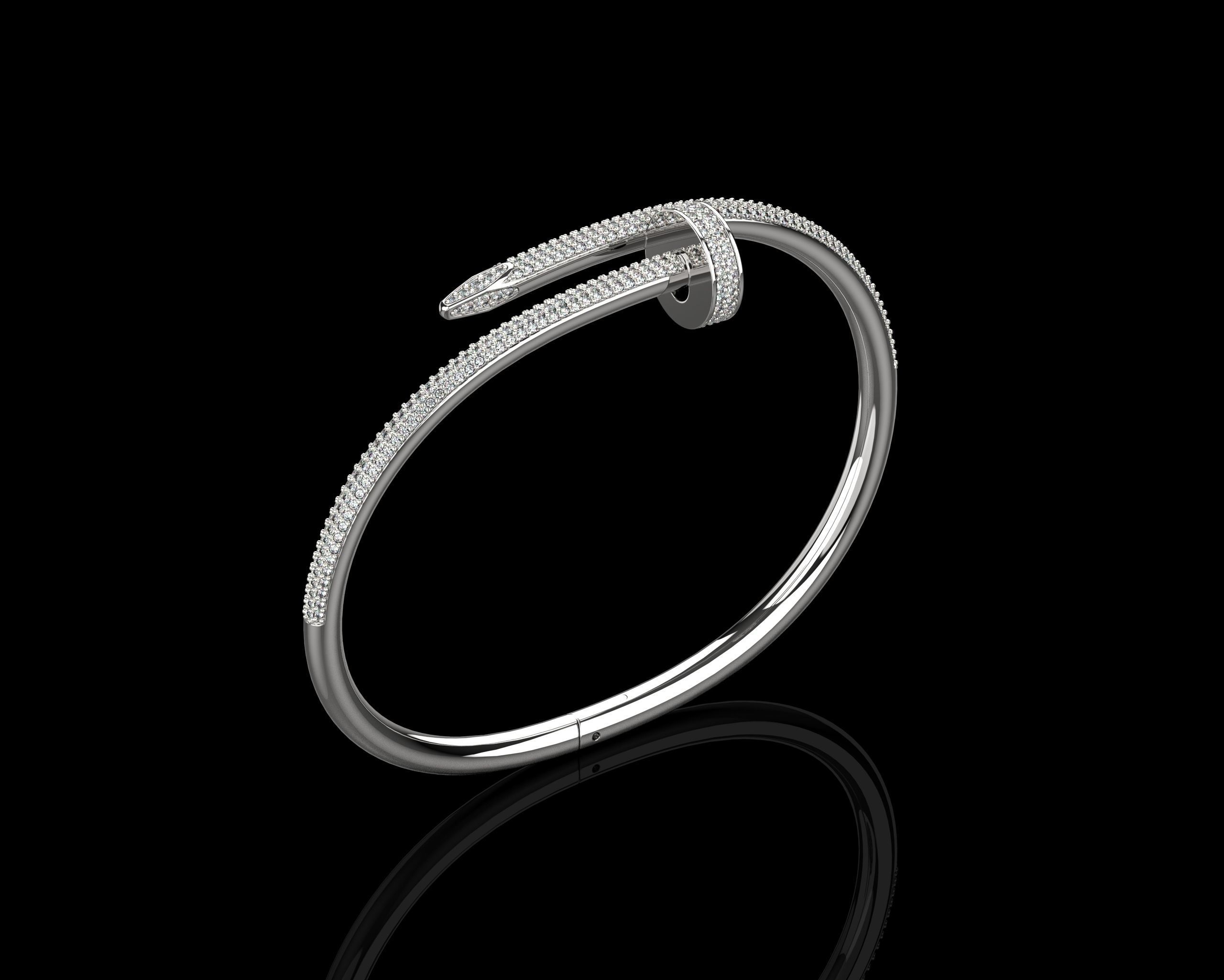 Juste un clou Bracelet 18 Size Full Diamonds N207 3D print model_23