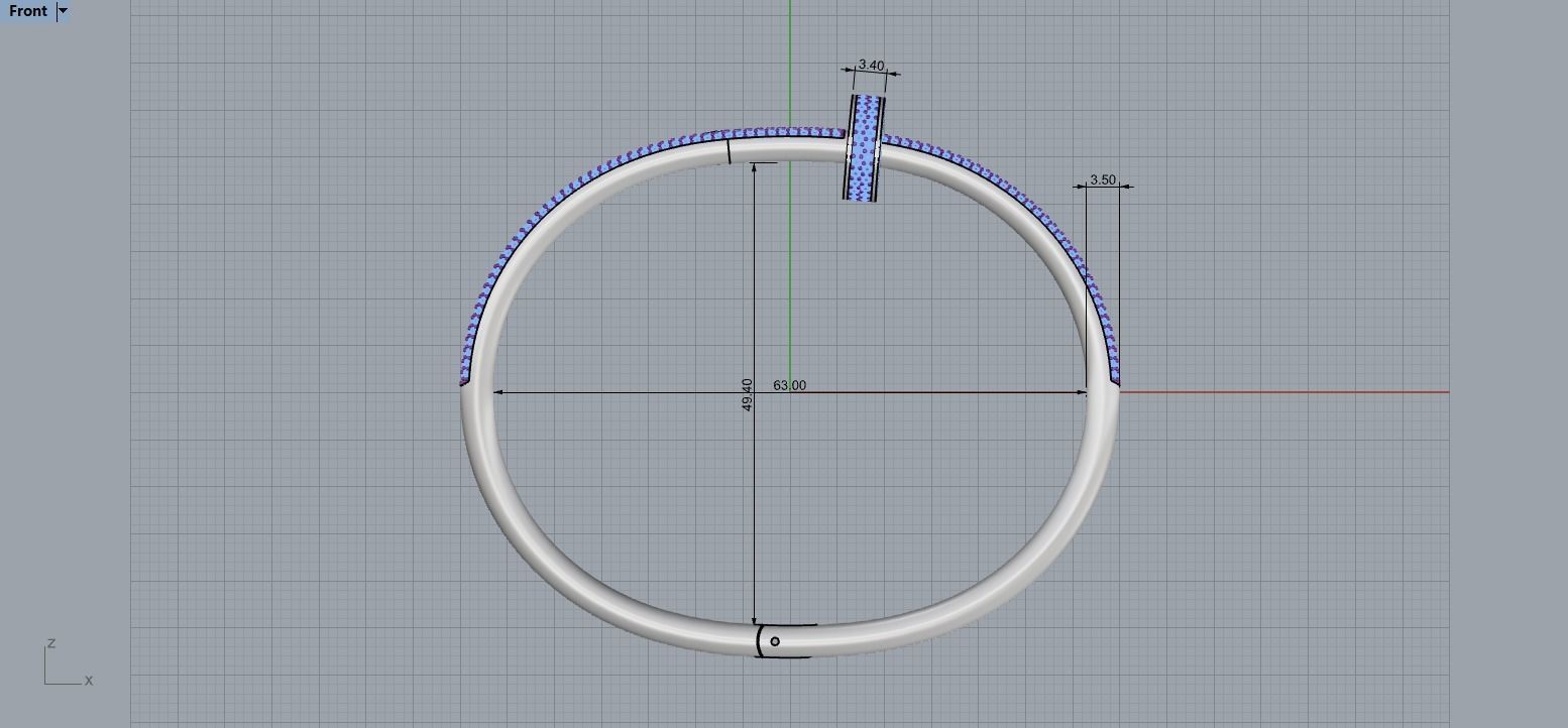 Juste un clou Bracelet 18 Size Full Diamonds N207 3D print model_7