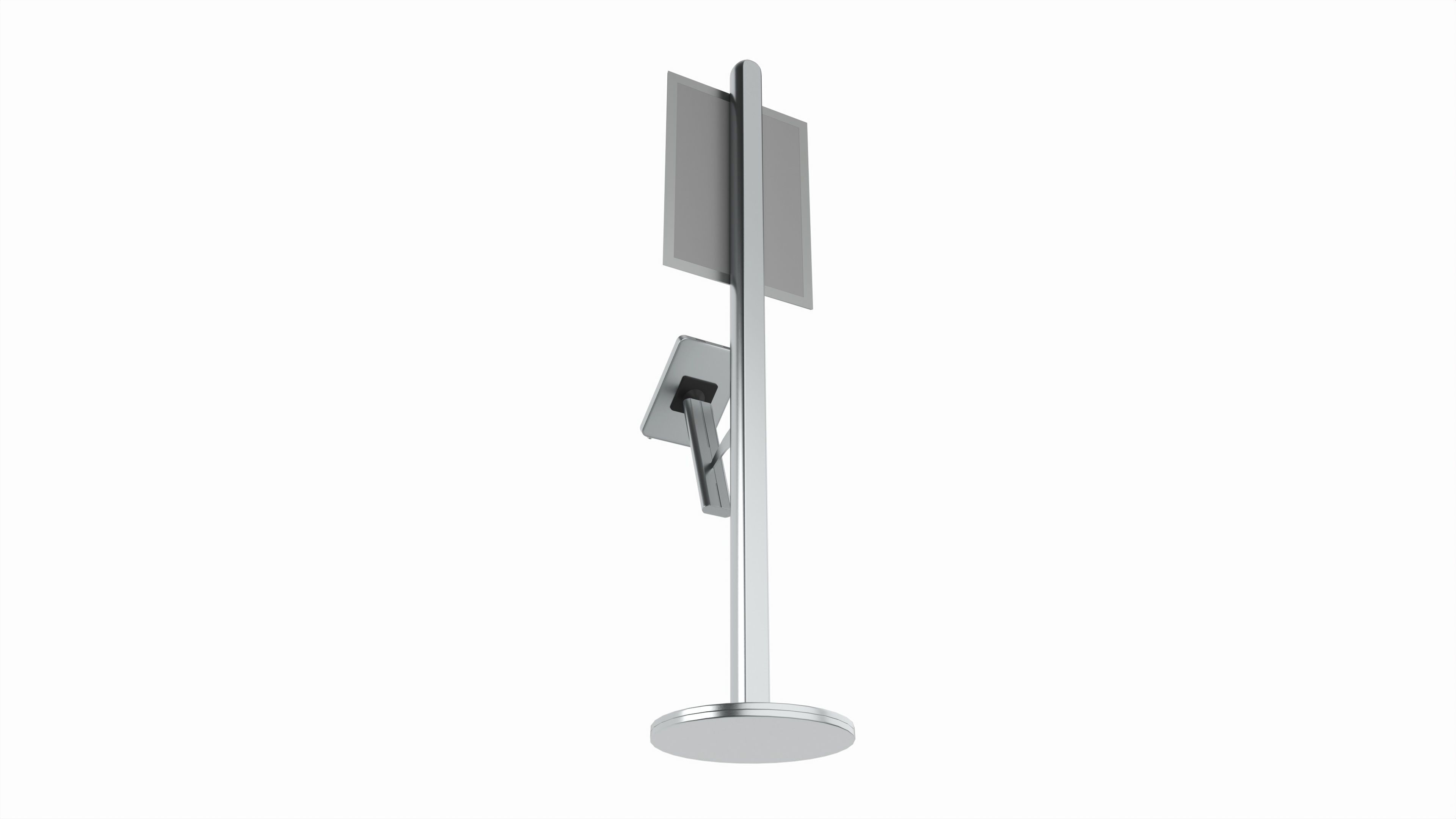 Store exhibition freestanding info tablet holder with poster 3D model_3