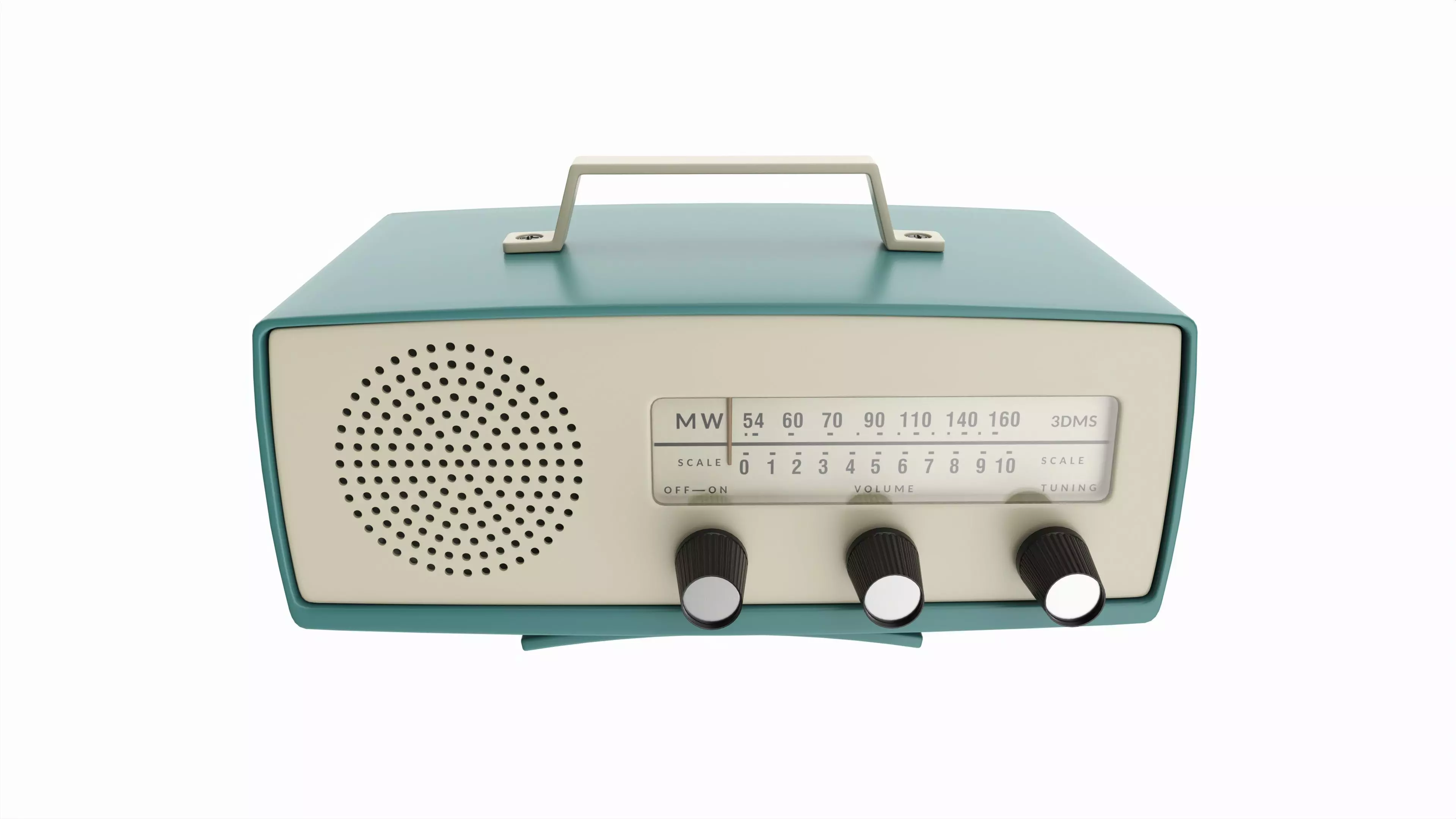 Vintage transistor radio 3D model_0