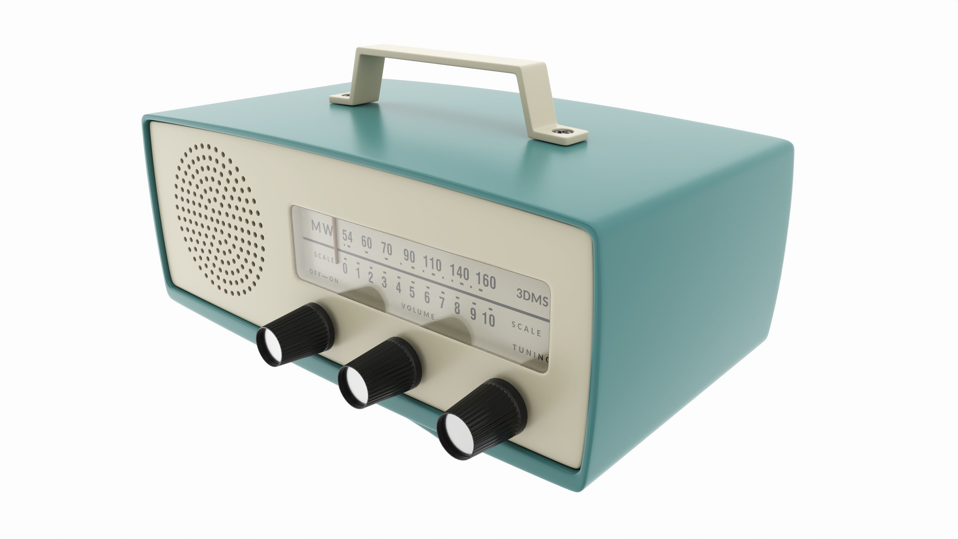 Vintage transistor radio 3D model_1