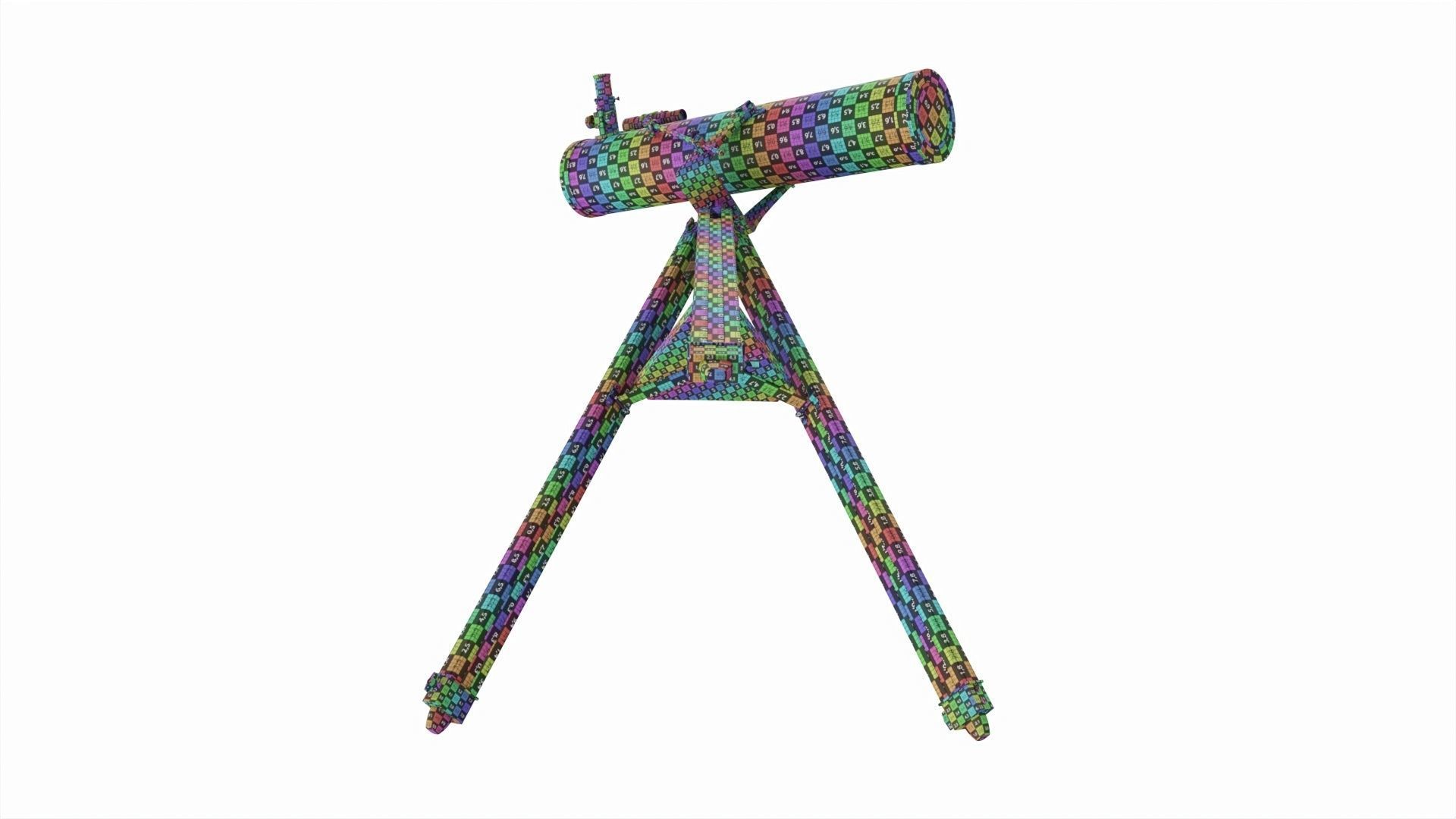 Amateur newtonian reflector telescope with tripod 3D model_11