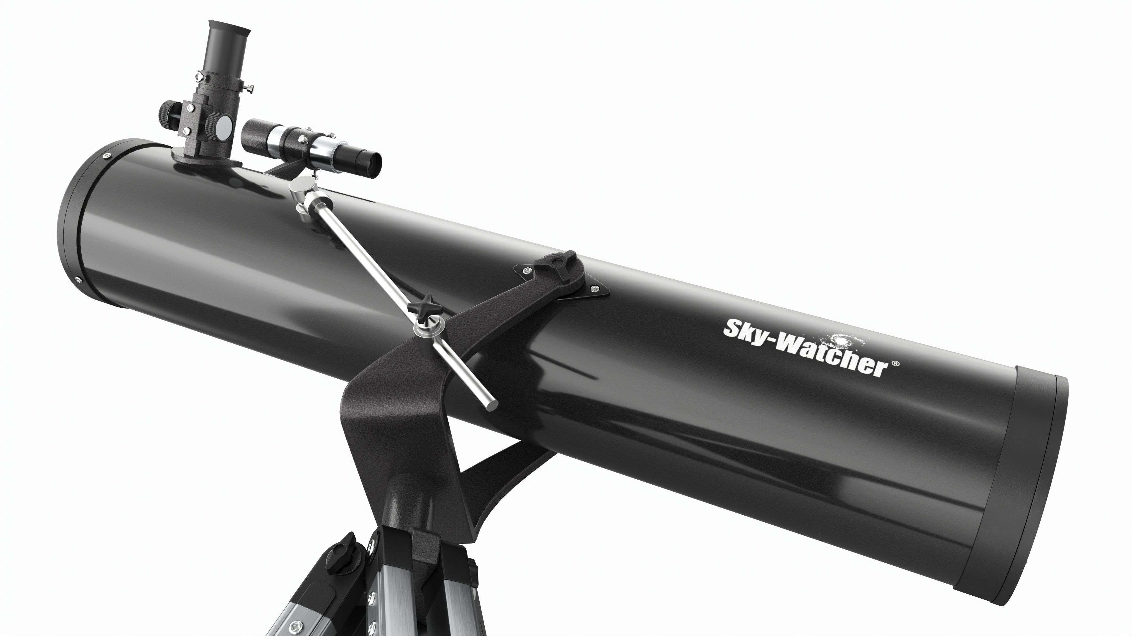 Amateur newtonian reflector telescope with tripod 3D model_4