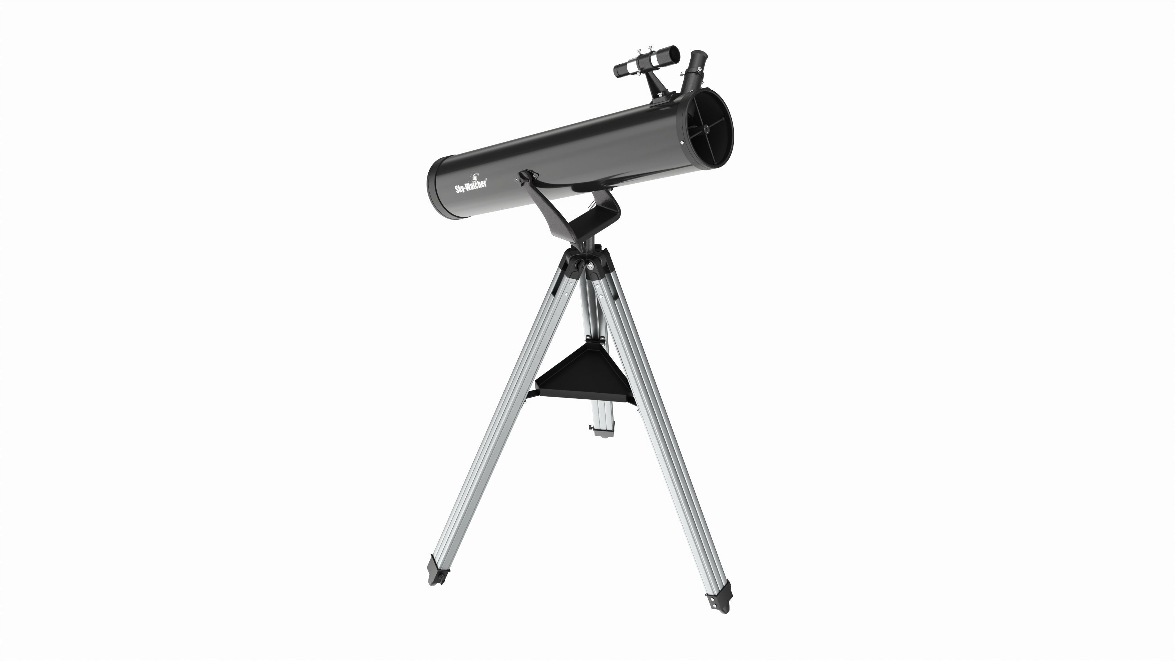 Amateur newtonian reflector telescope with tripod 3D model_1