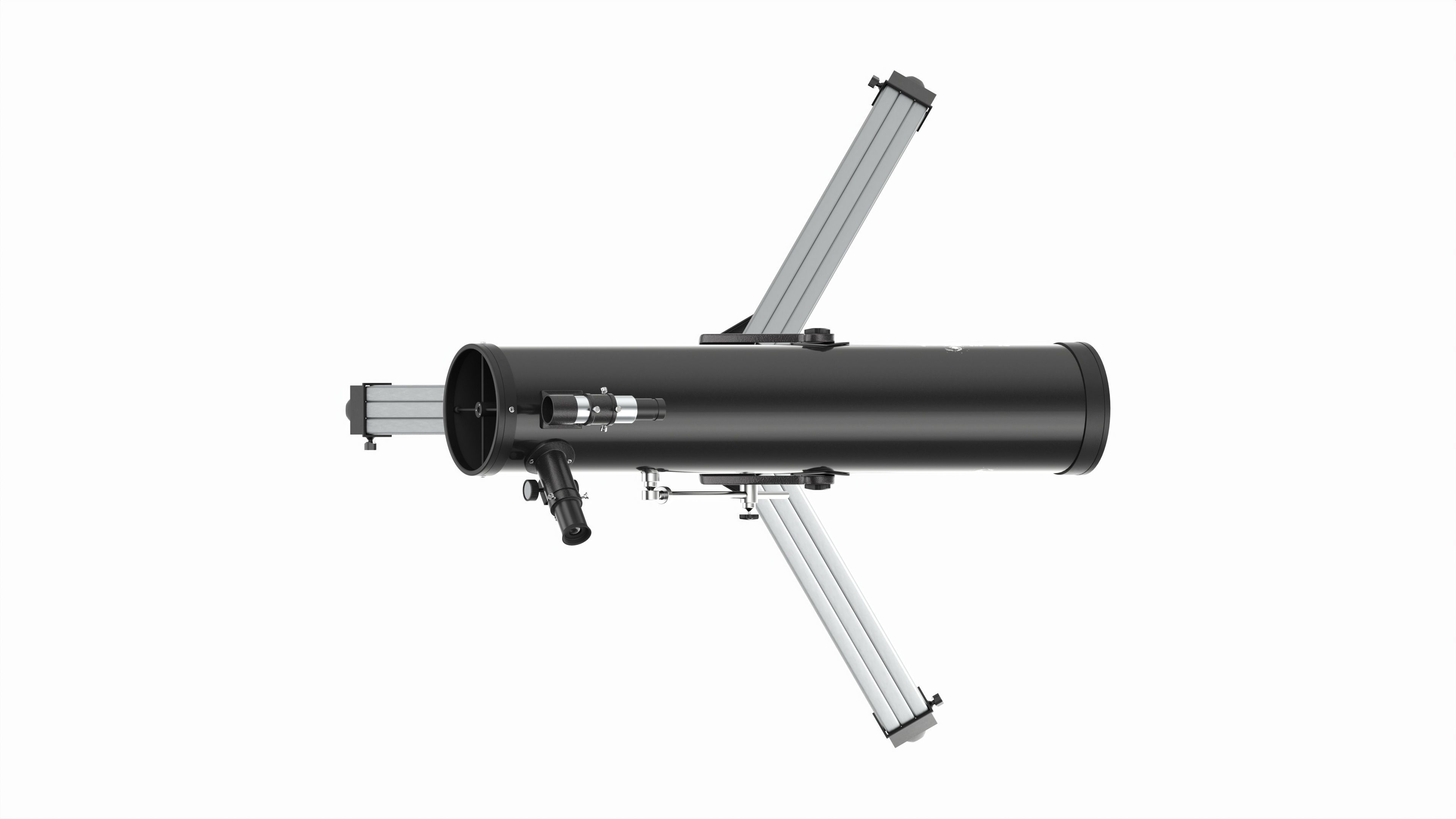 Amateur newtonian reflector telescope with tripod 3D model_6