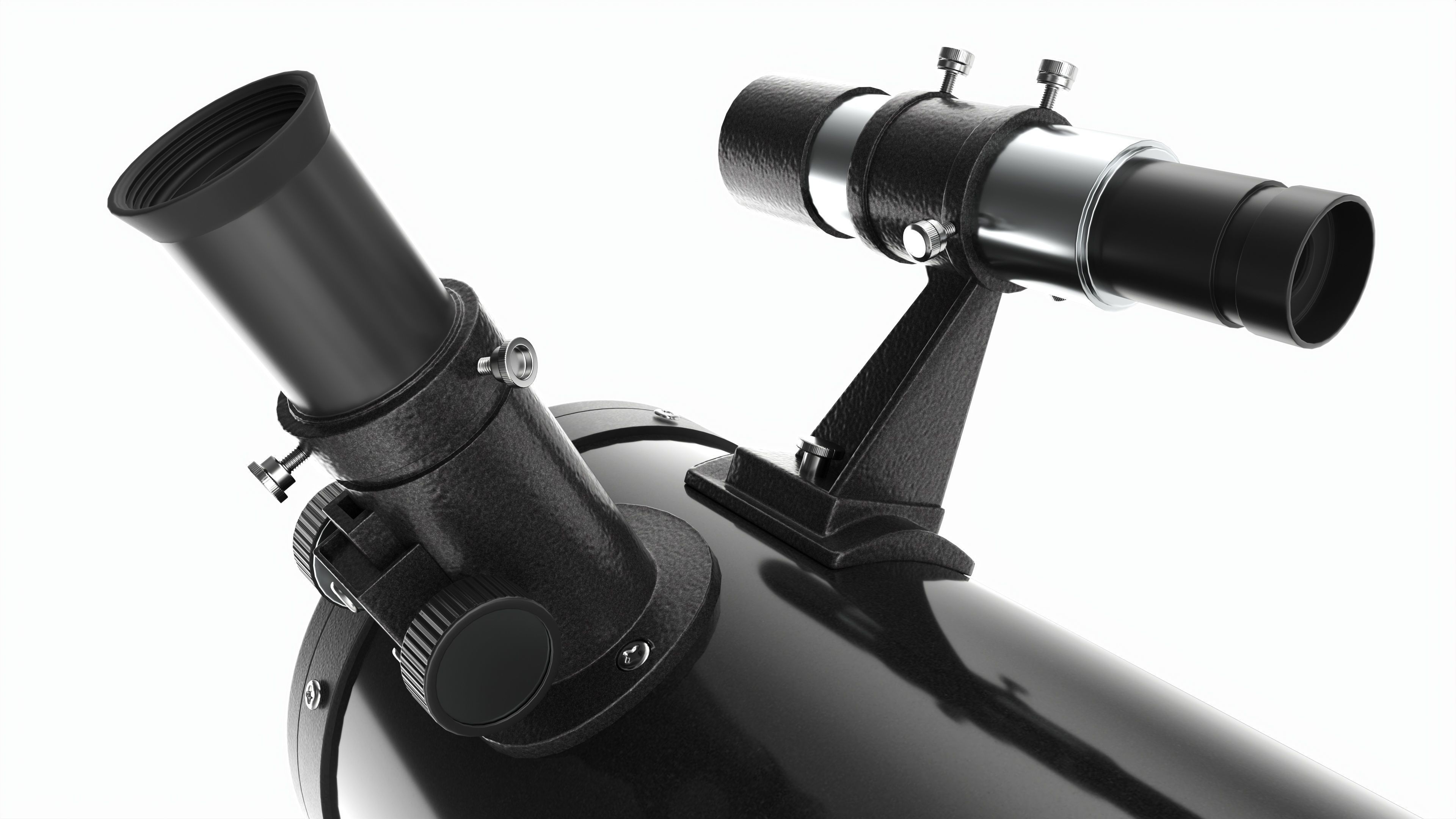 Amateur newtonian reflector telescope with tripod 3D model_3