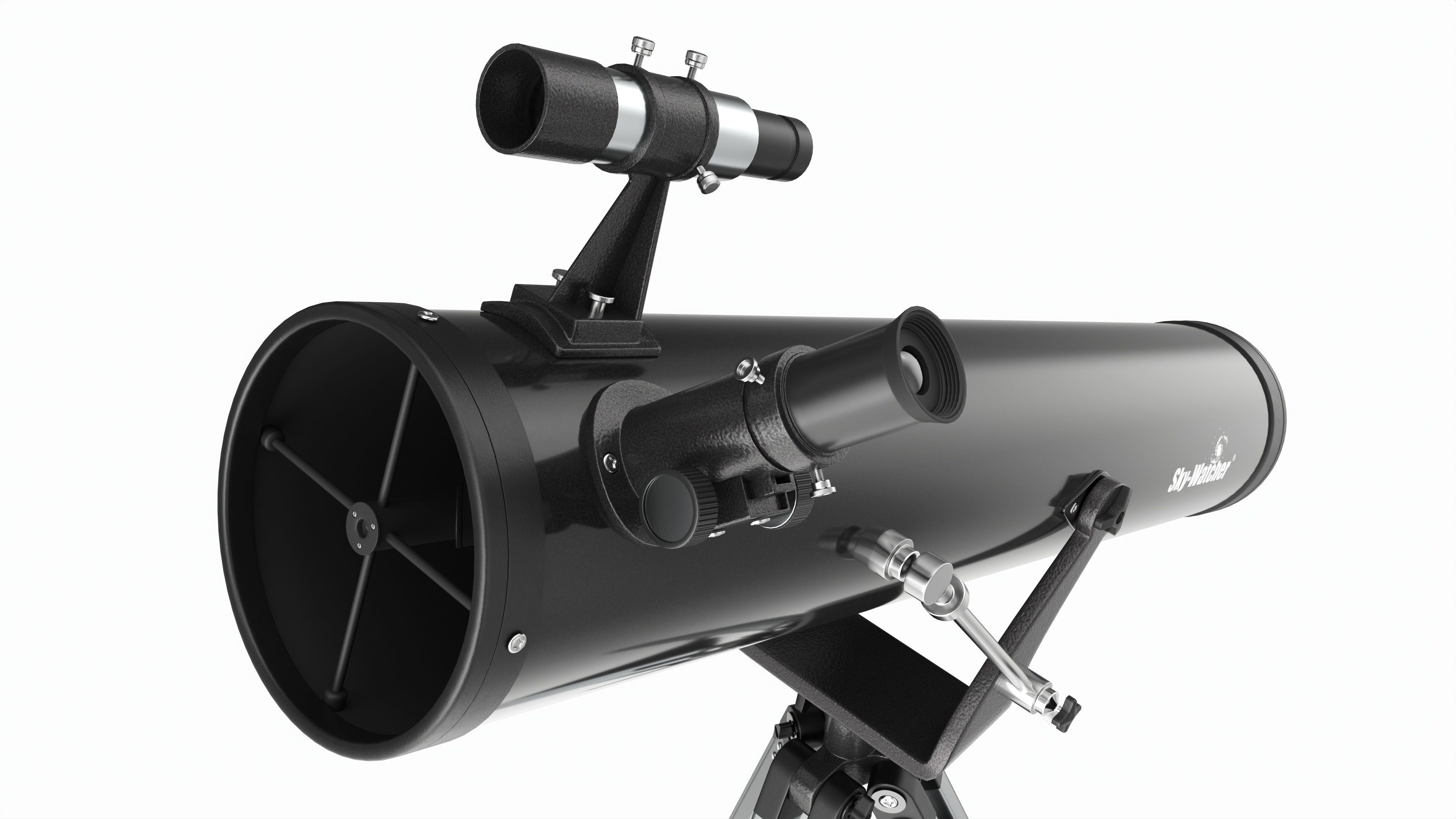 Amateur newtonian reflector telescope with tripod 3D model_2