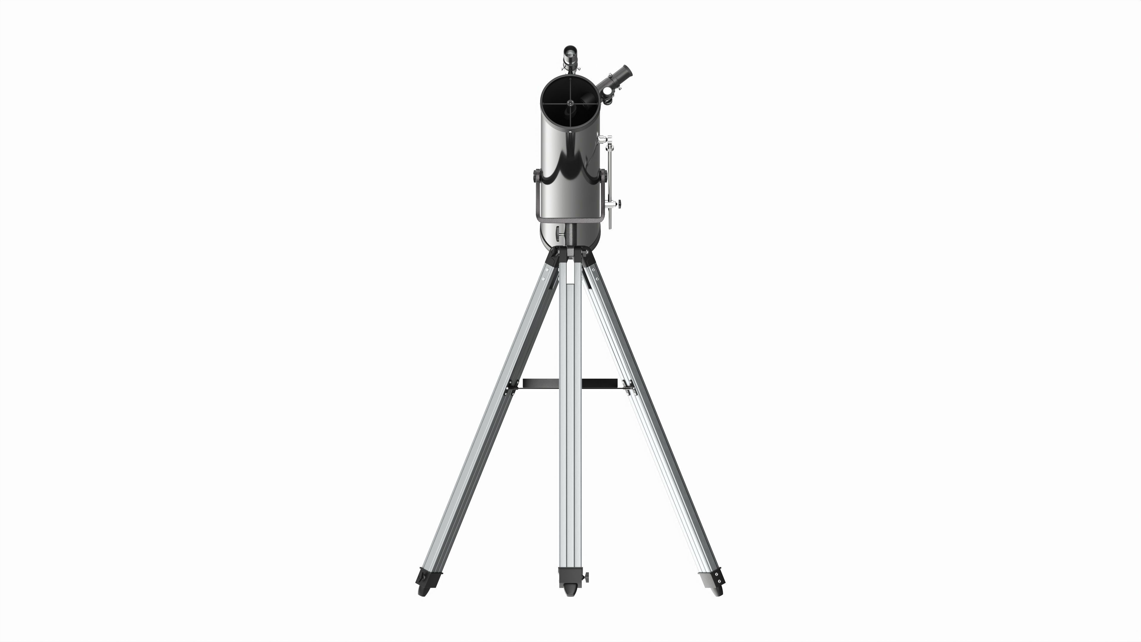Amateur newtonian reflector telescope with tripod 3D model_5