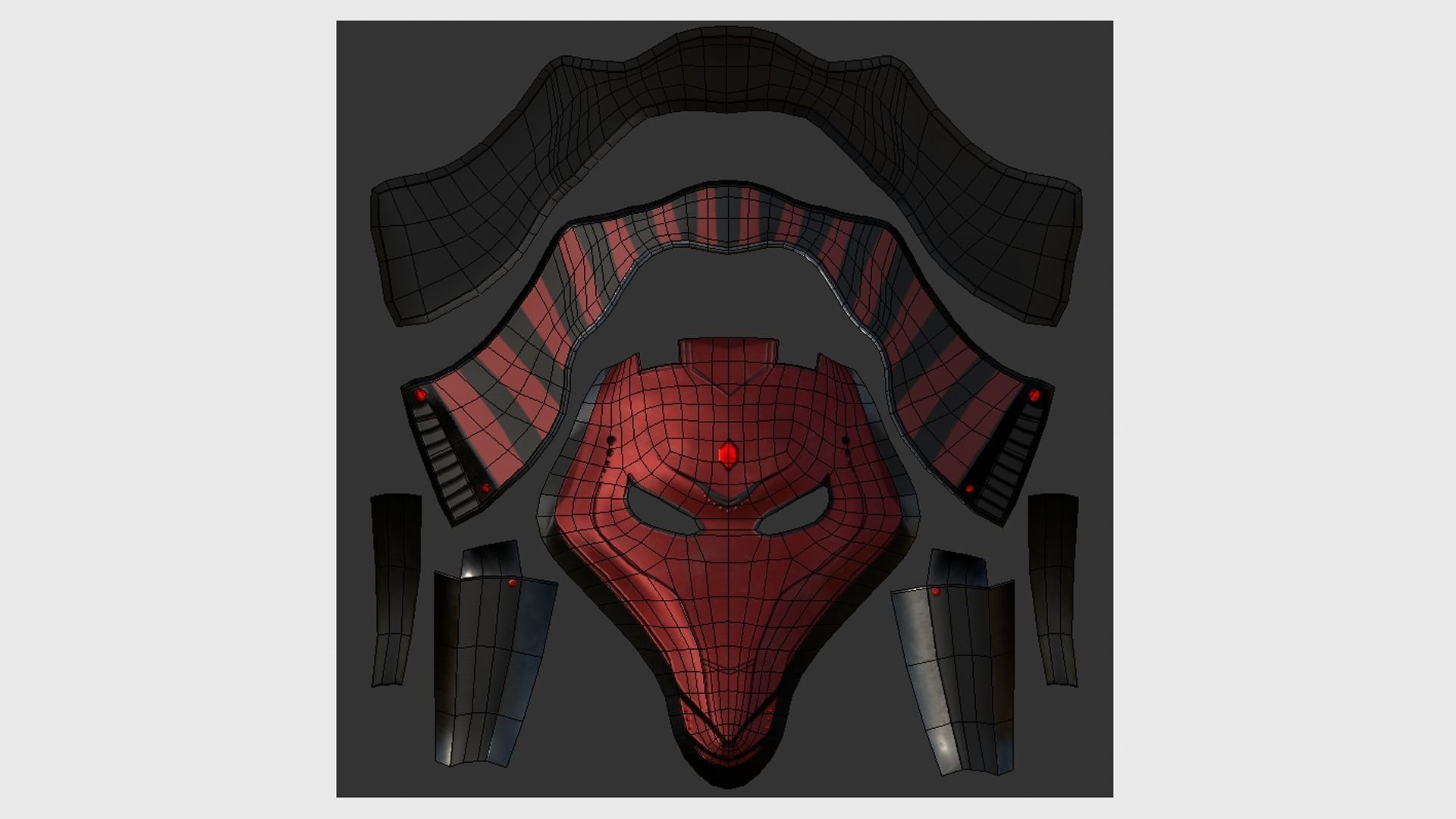 Seth Mask A10 - Egyptian Gods Character Clothing Low-poly 3D model_5