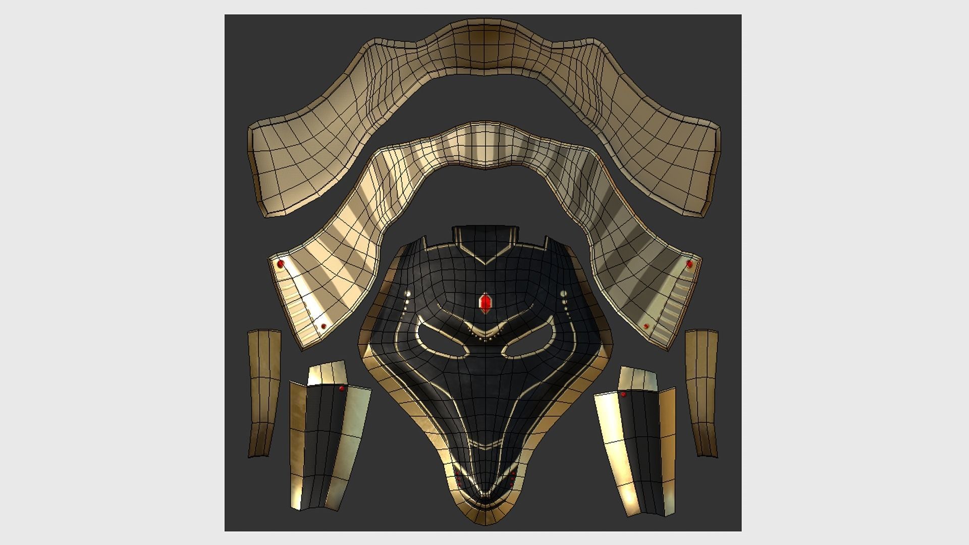 Seth Mask A09 - Egyptian Gods Character Clothing Low-poly 3D model_5