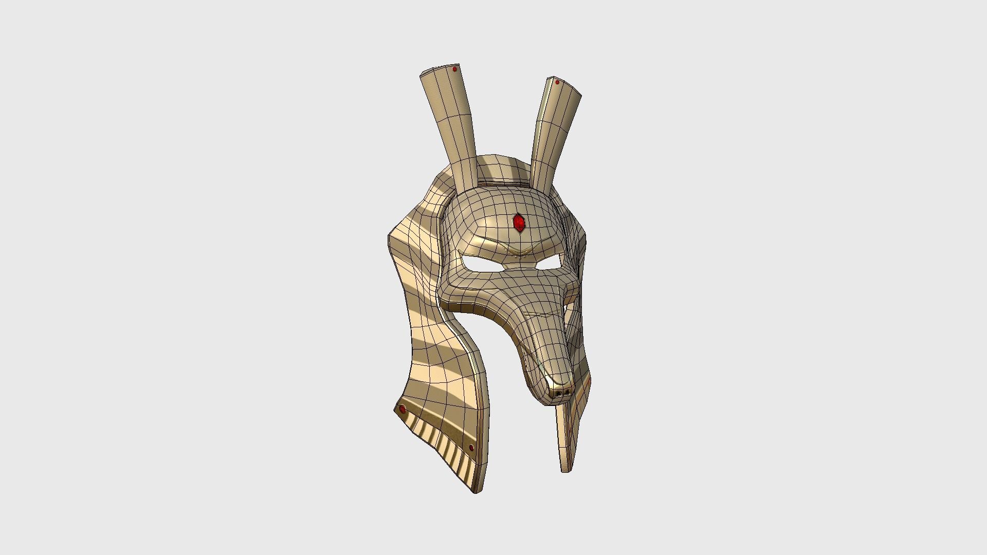 Seth Mask A08 - Egyptian Gods Character Clothing Low-poly 3D model_6