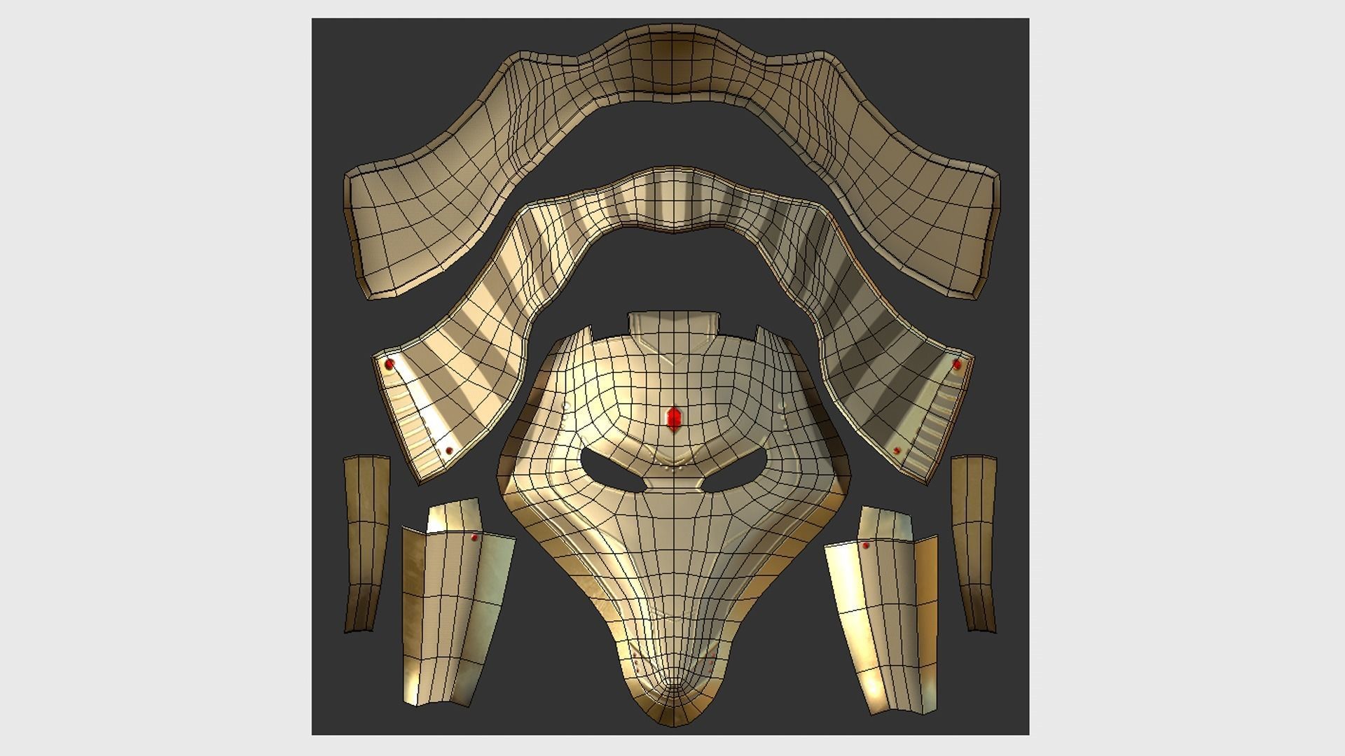 Seth Mask A08 - Egyptian Gods Character Clothing Low-poly 3D model_5