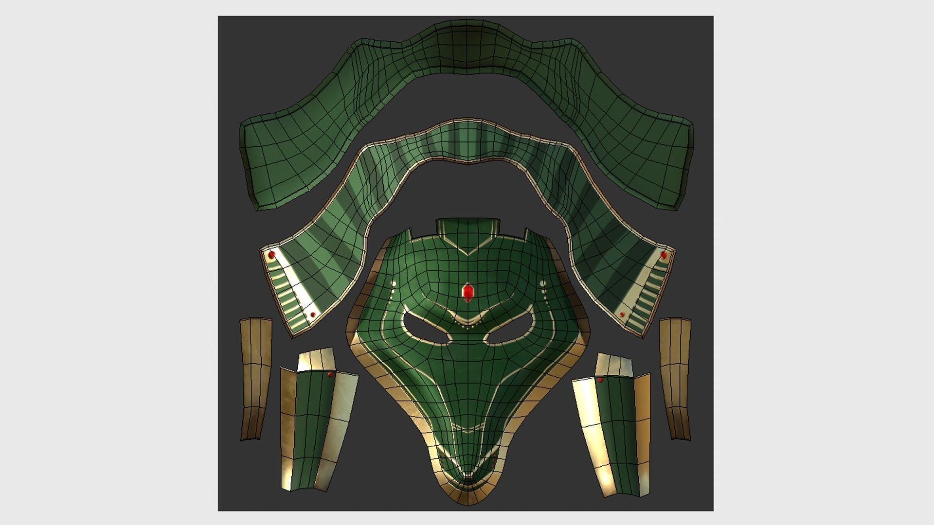 Seth Mask A07 - Egyptian Gods Character Clothing Low-poly 3D model_5