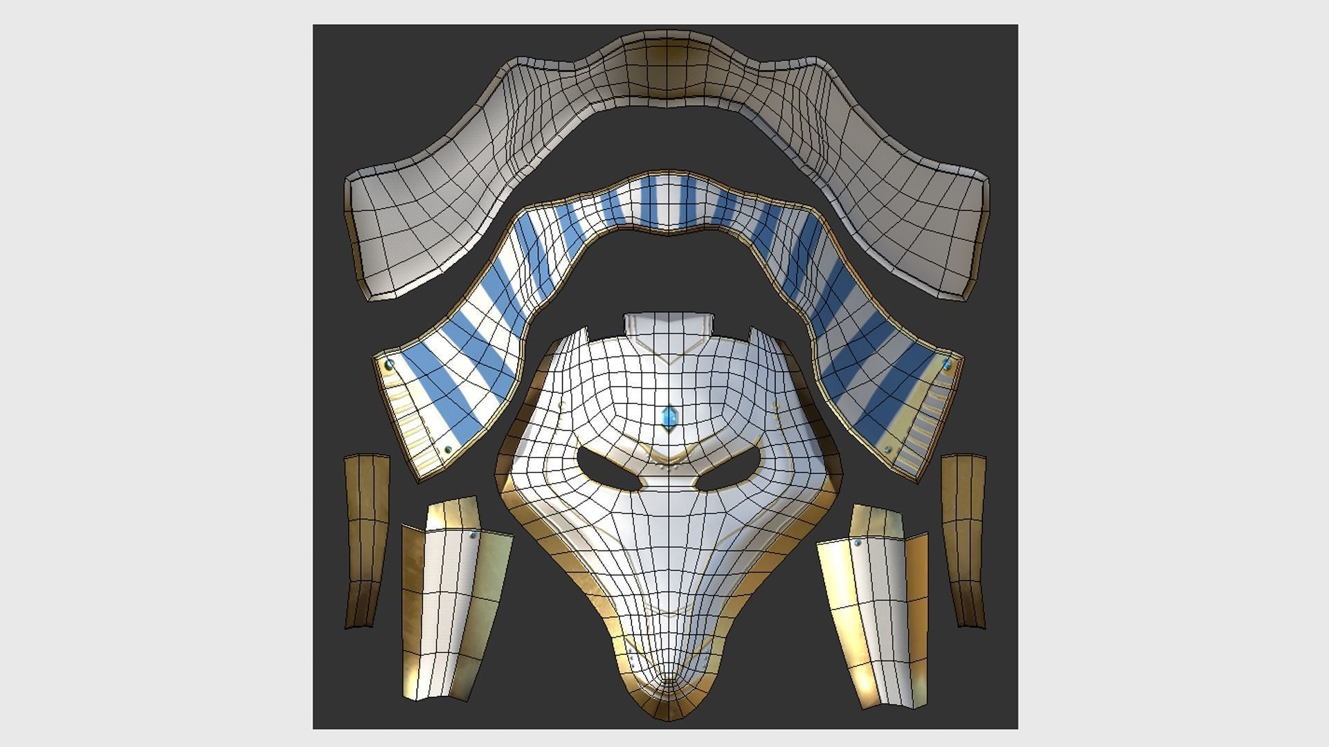 Seth Mask A06 - Egyptian Gods Character Clothing Low-poly 3D model_5