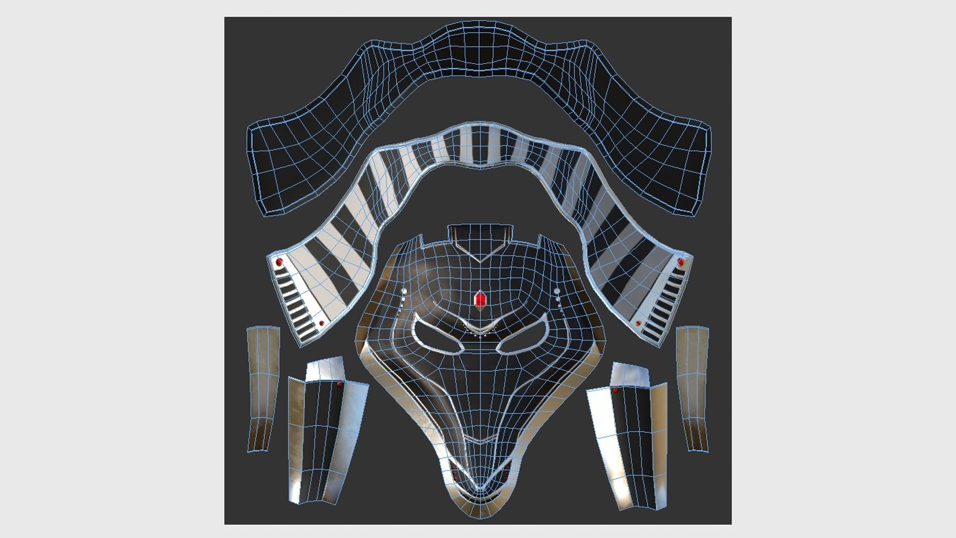 Seth Mask A05 - Egyptian Gods Character Clothing Low-poly 3D model_5