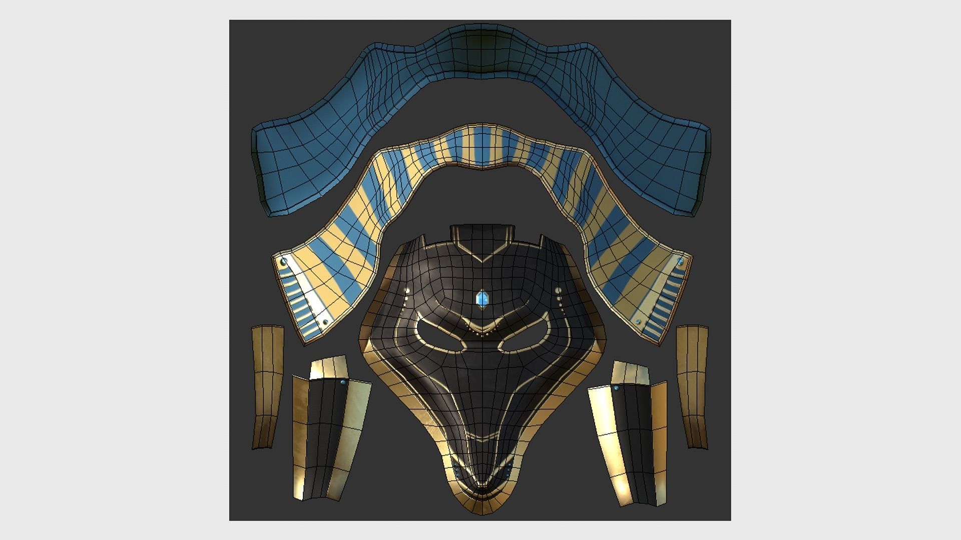 Seth Mask A04 - Egyptian Gods Character Clothing Low-poly 3D model_5