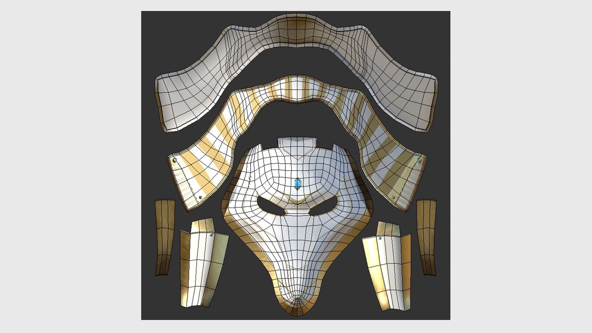 Seth Mask A03 - Egyptian Gods Character Clothing Low-poly 3D model_5