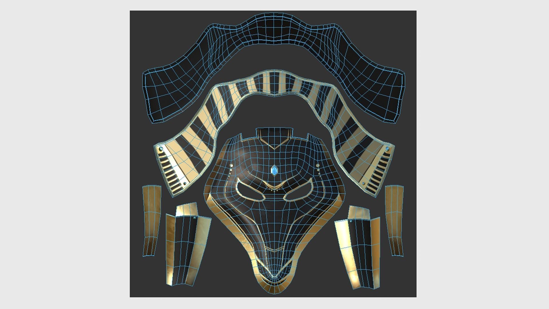 Seth Mask A02 - Egyptian Gods Character Clothing Low-poly 3D model_5