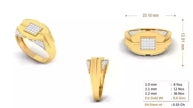Diamond Ring for Women 3D print model