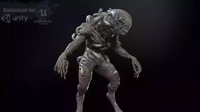 WormDemon Low-poly 3D model