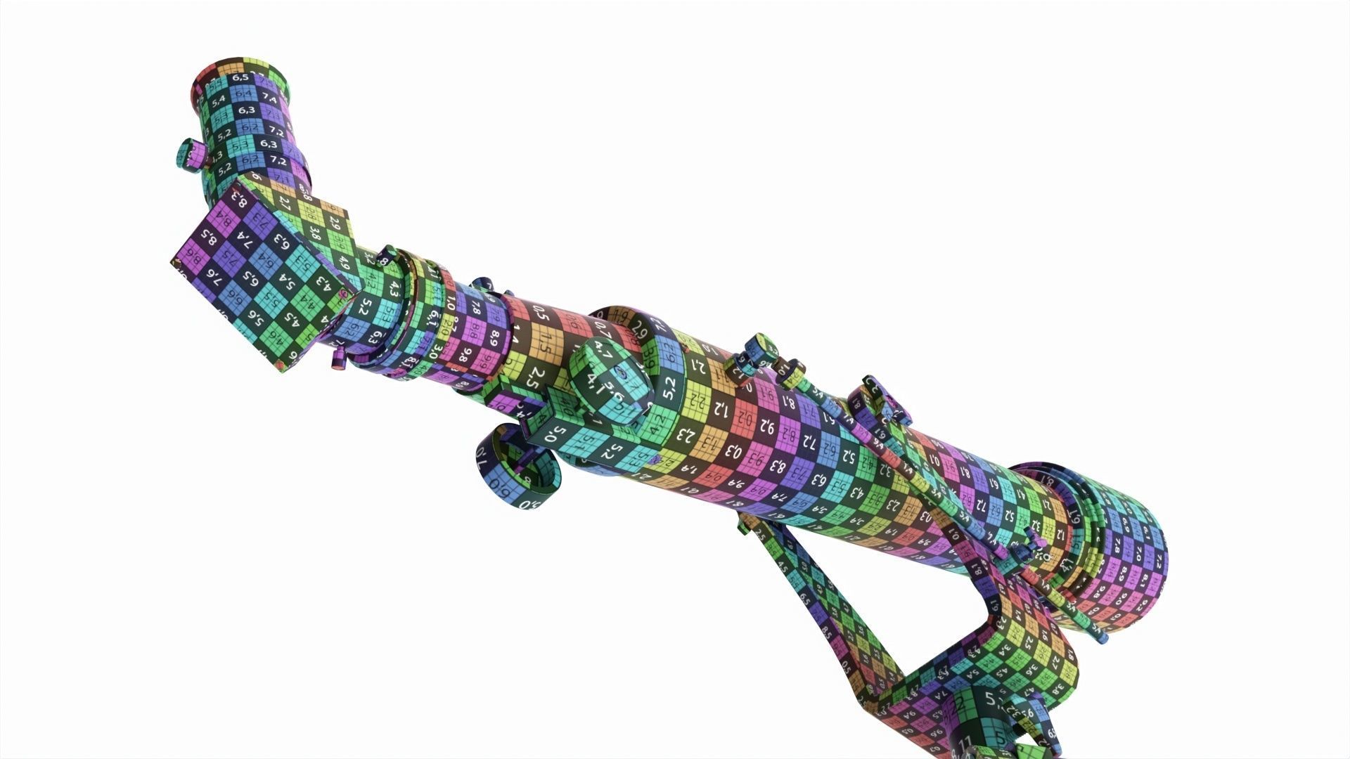 Amateur refractor telescope with tripod 3D model_10