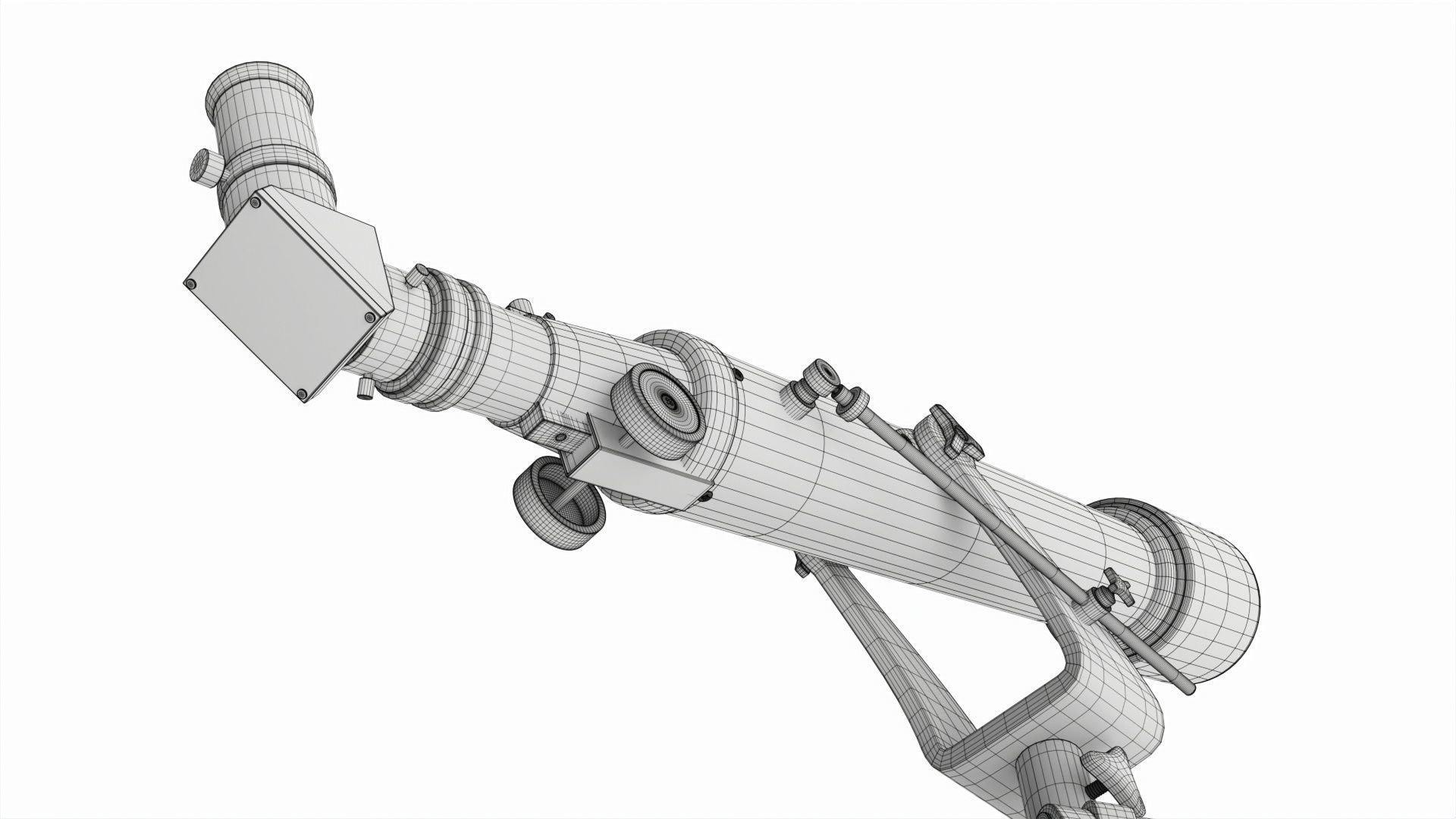 Amateur refractor telescope with tripod 3D model_8