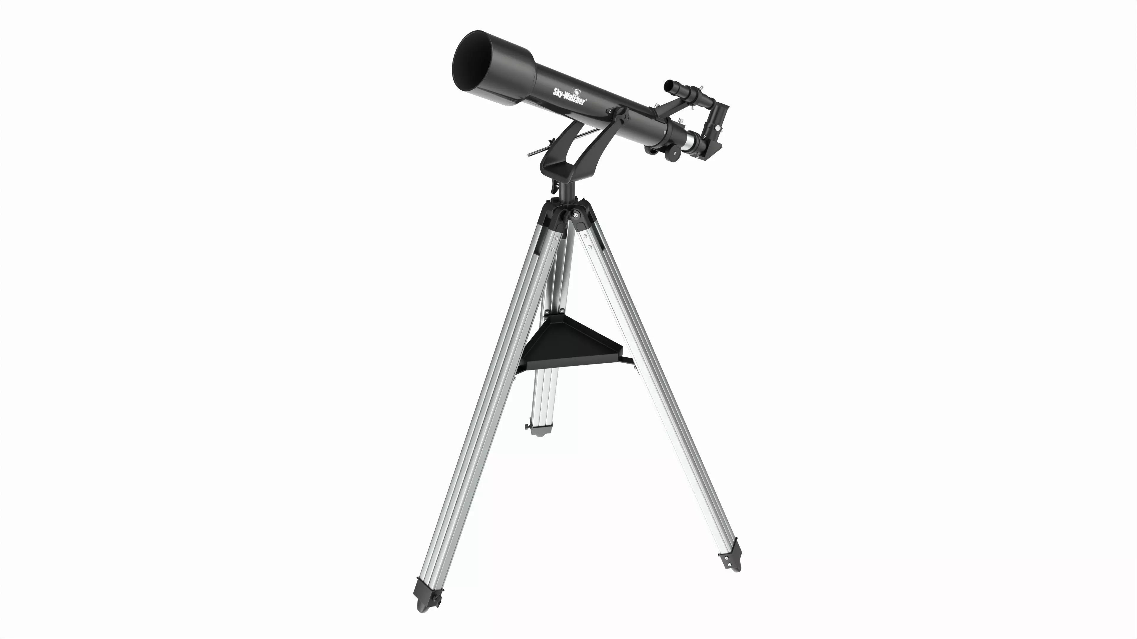 Amateur refractor telescope with tripod 3D model_0