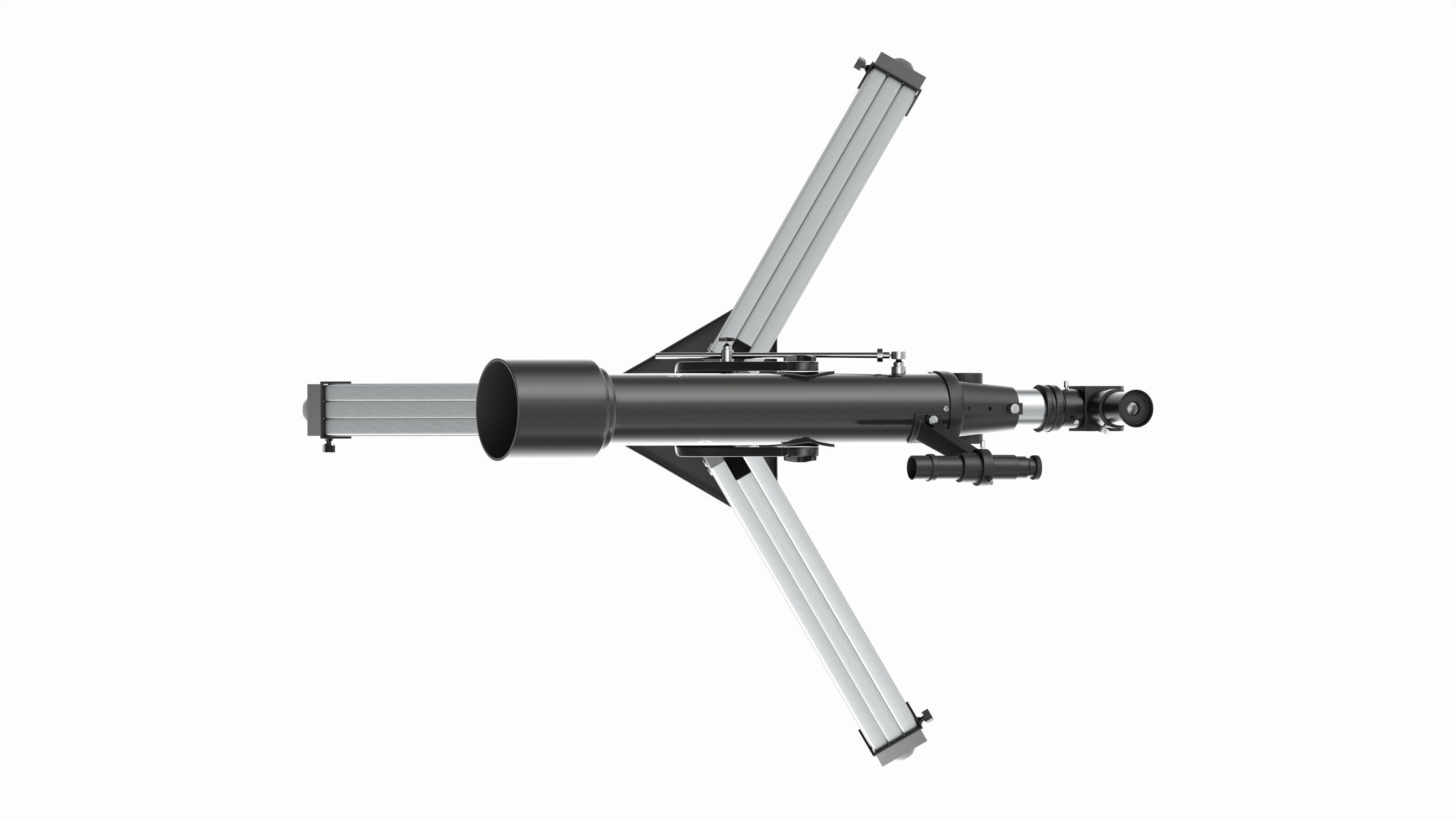 Amateur refractor telescope with tripod 3D model_6