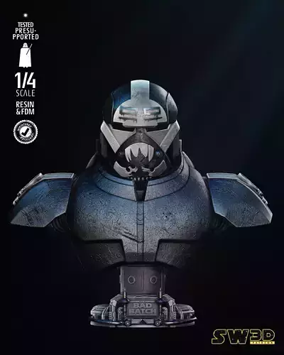 STAR WARS Wrecker Bust Portrait Tested for 3D Printing