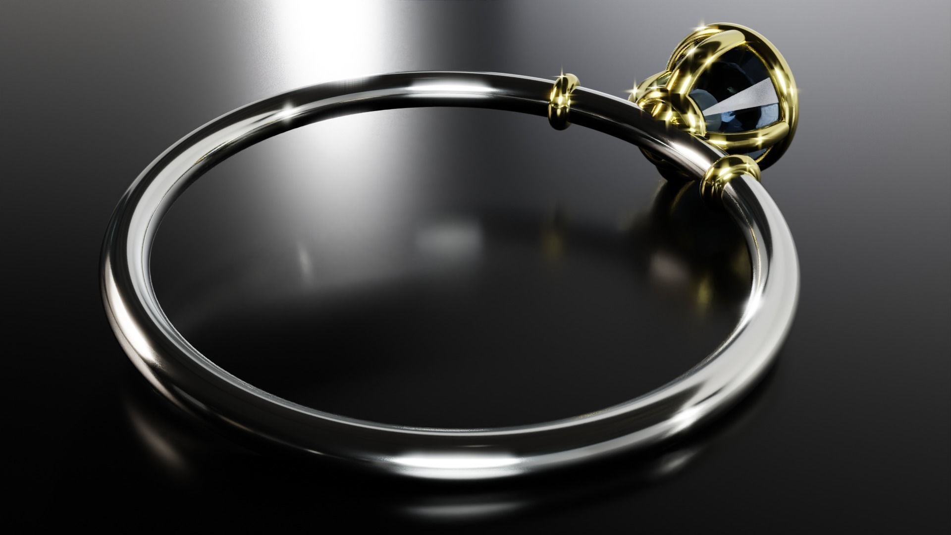 Diamond Ring 3D model Low-poly 3D model_4