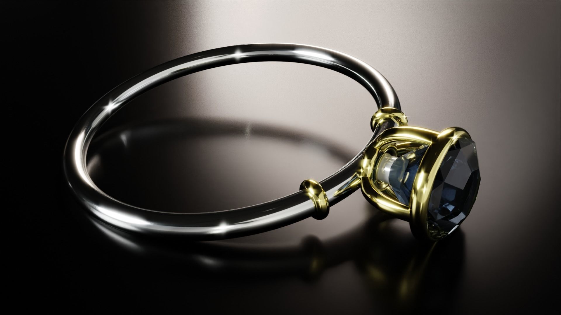 Diamond Ring 3D model Low-poly 3D model_1