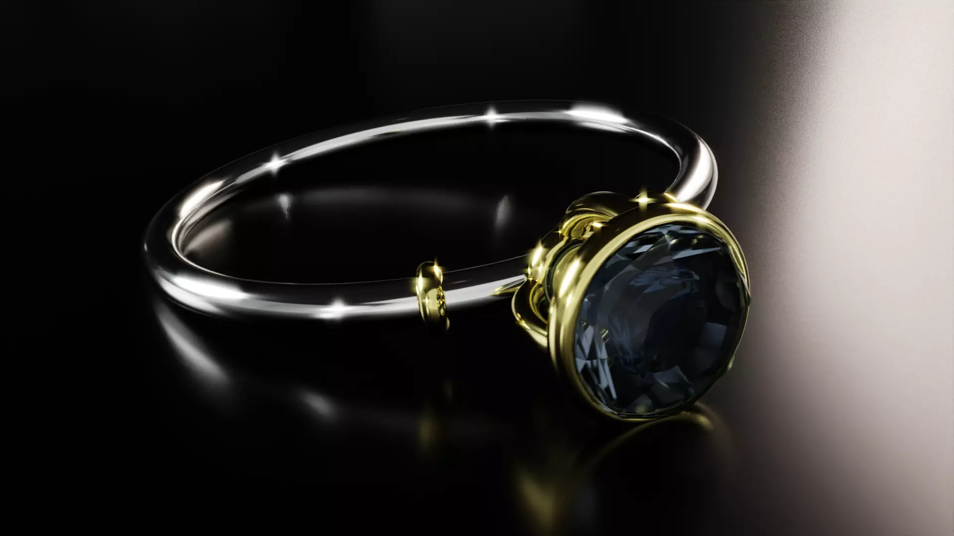 Diamond Ring 3D model Low-poly 3D model_0