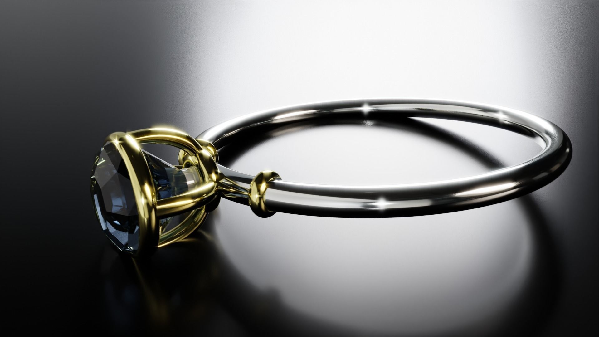 Diamond Ring 3D model Low-poly 3D model_2