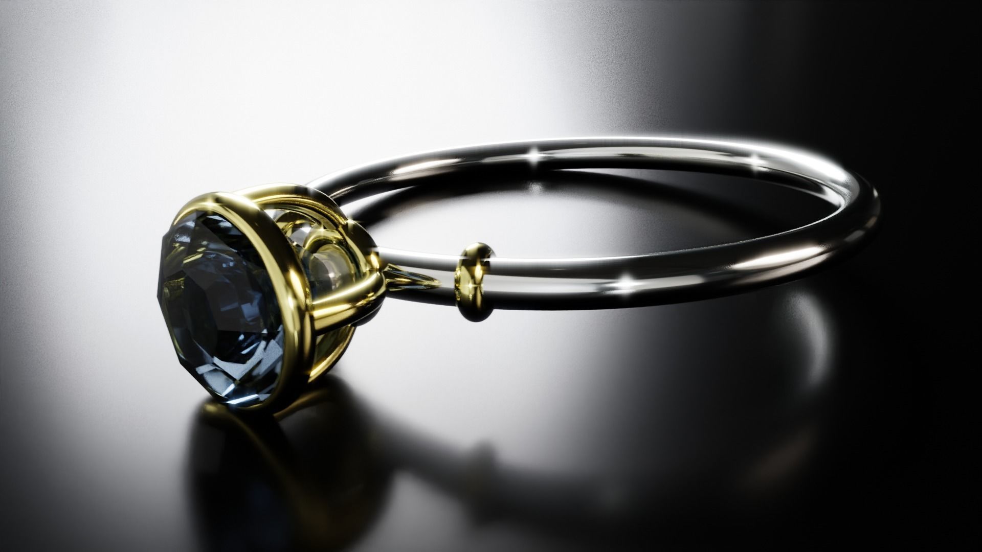 Diamond Ring 3D model Low-poly 3D model_3