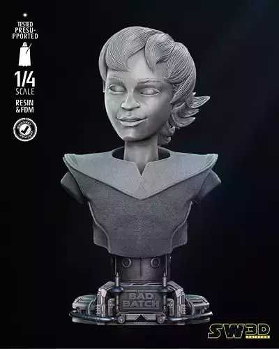 STAR WARS Omega Bust Portrait Tested for 3D Printing