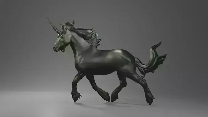 Floating running realistic unicorn mystical beast fantasy dnd 