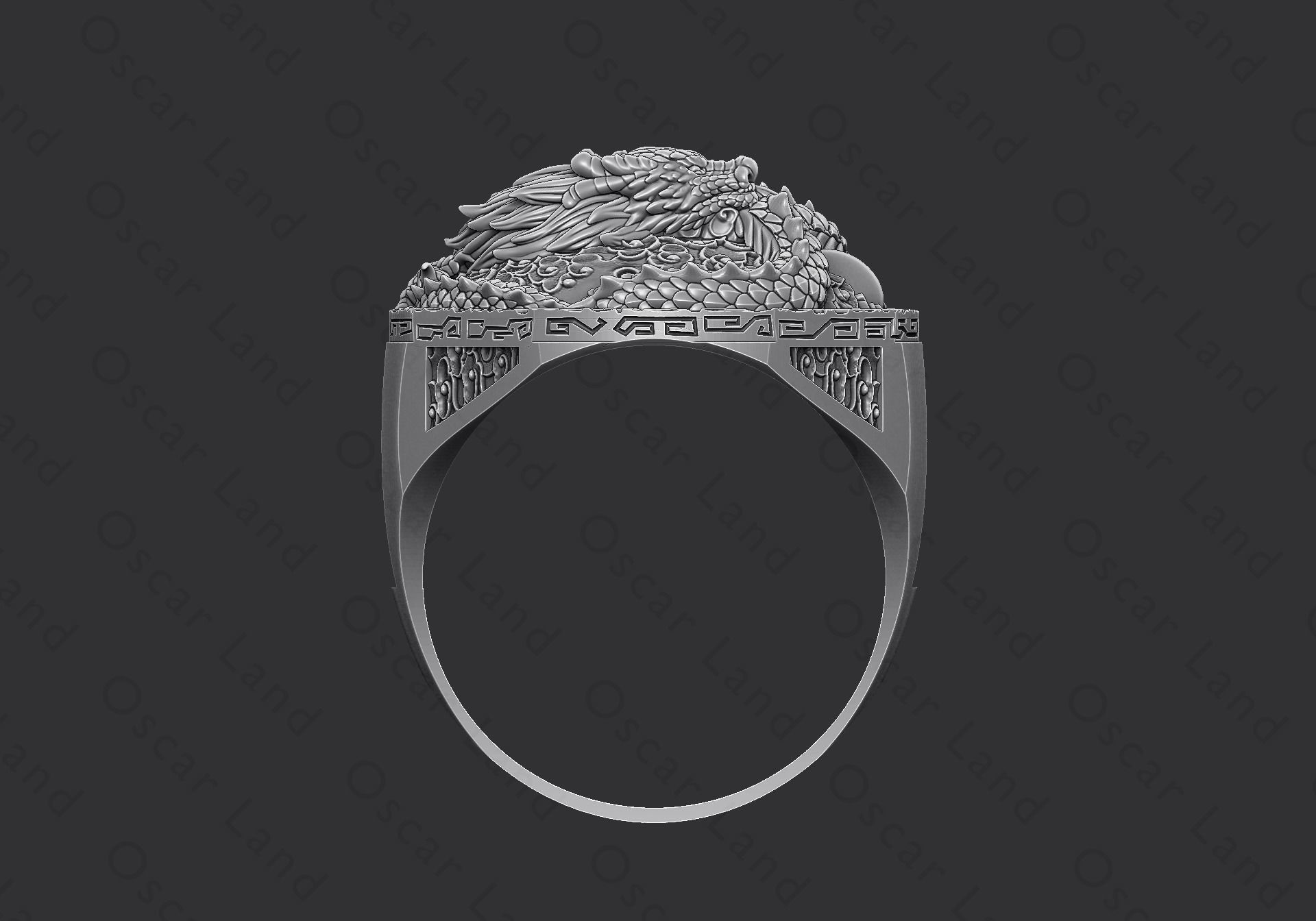 Dragon ring or serpent monster Draconian Beast demon wyvern 3D print model_5