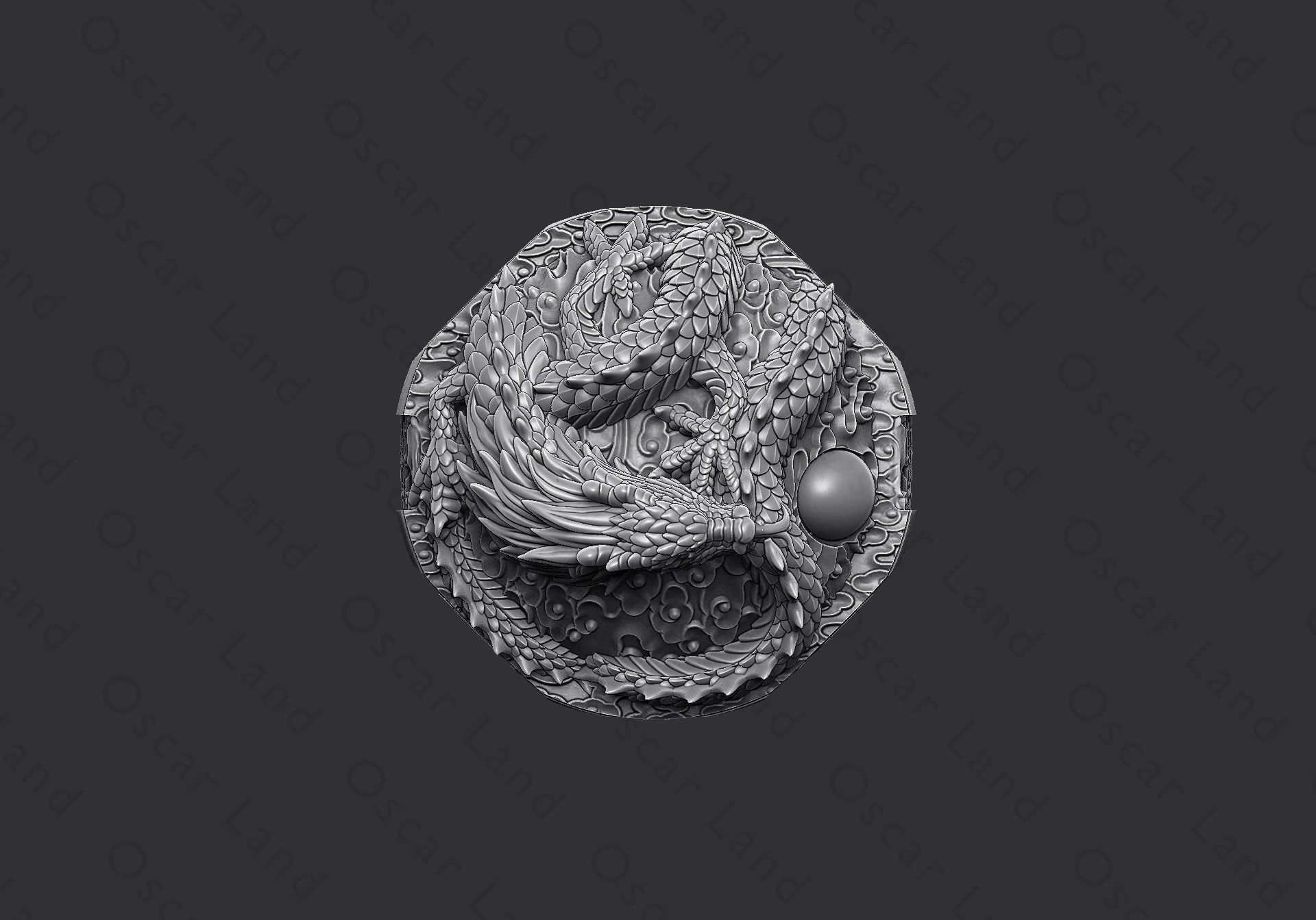 Dragon ring or serpent monster Draconian Beast demon wyvern 3D print model_2