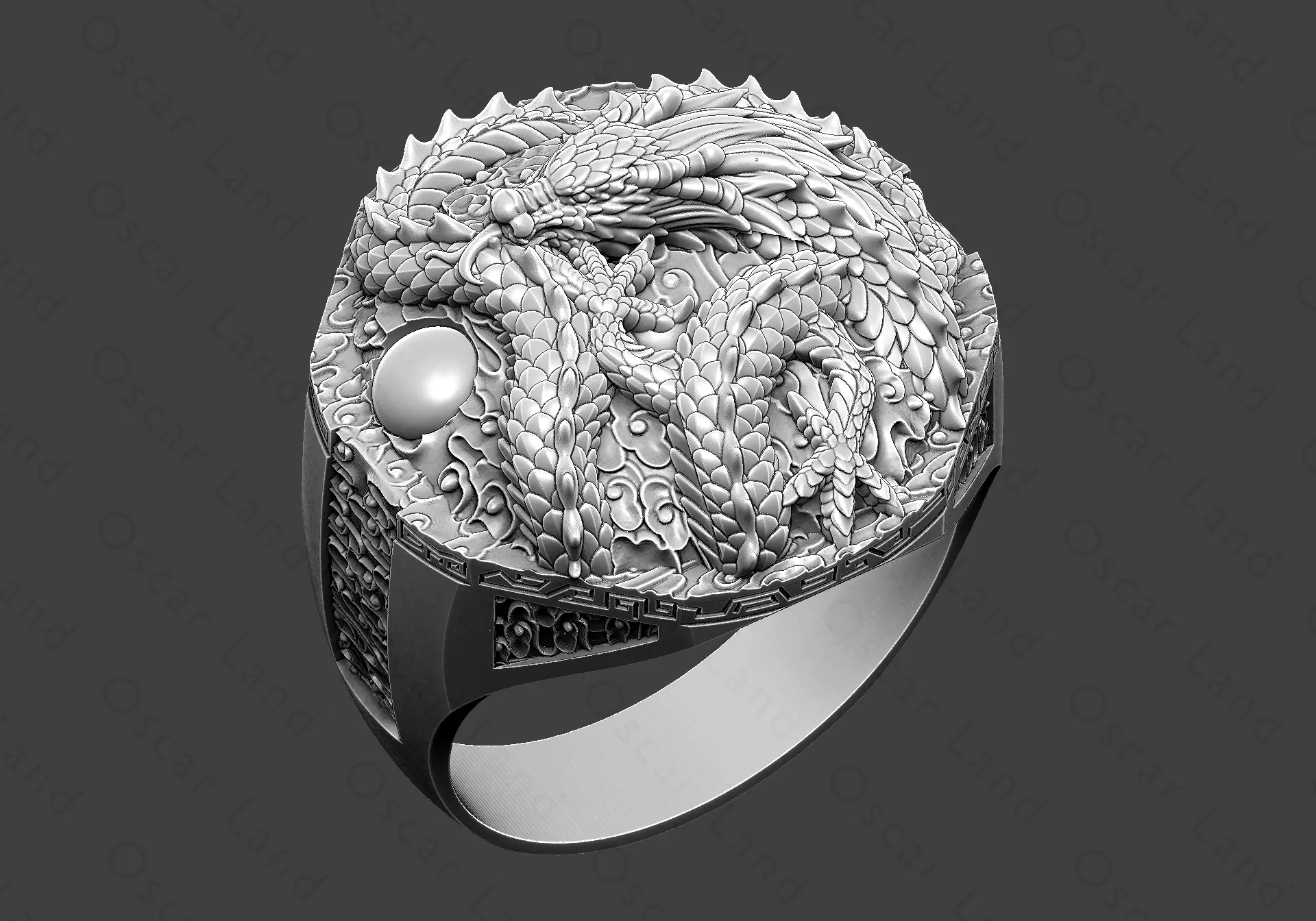 Dragon ring or serpent monster Draconian Beast demon wyvern 3D print model_0