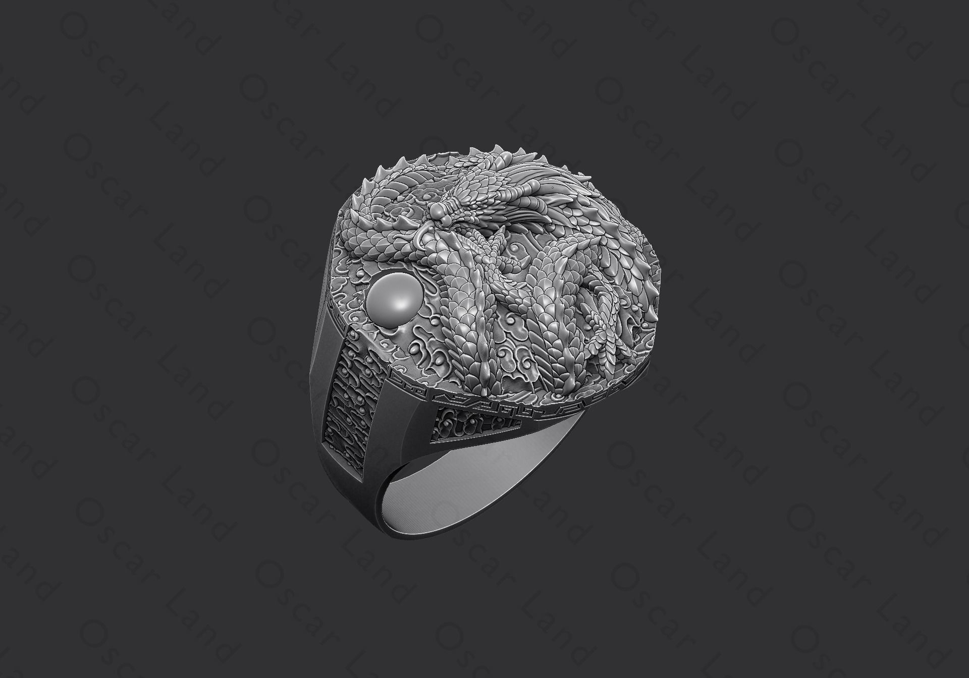 Dragon ring or serpent monster Draconian Beast demon wyvern 3D print model_6