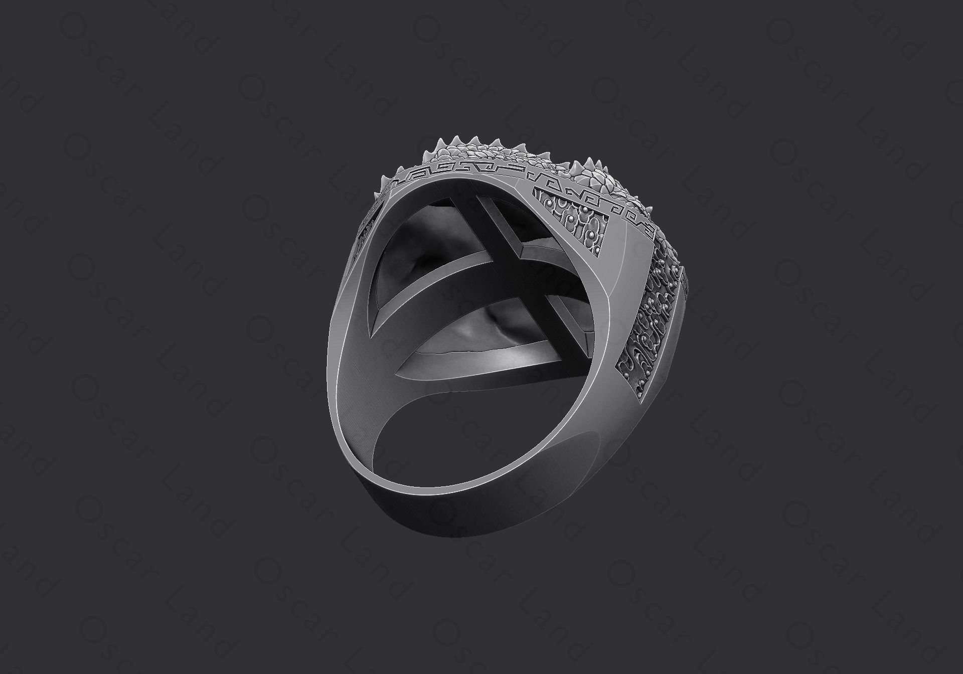 Dragon ring or serpent monster Draconian Beast demon wyvern 3D print model_7