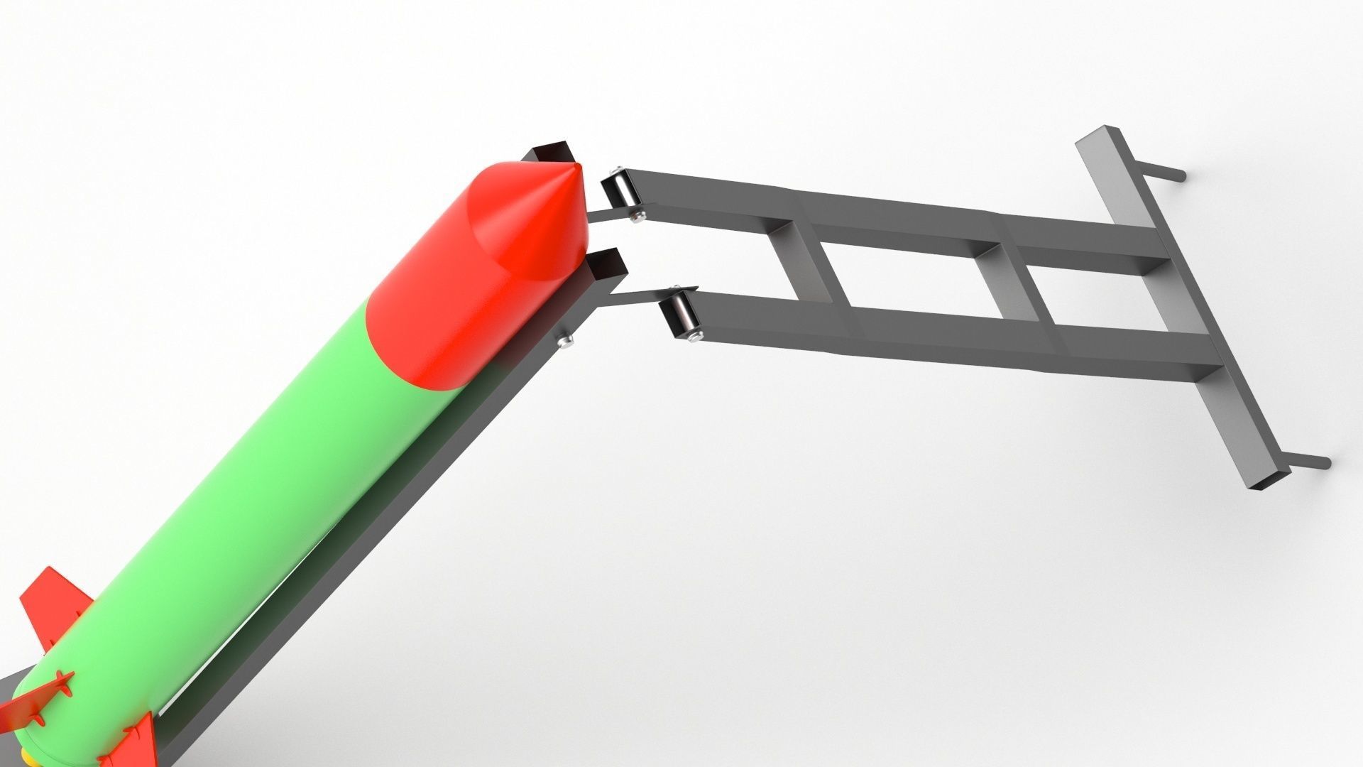 Qassam Rocket with launcher collection 3D model_9