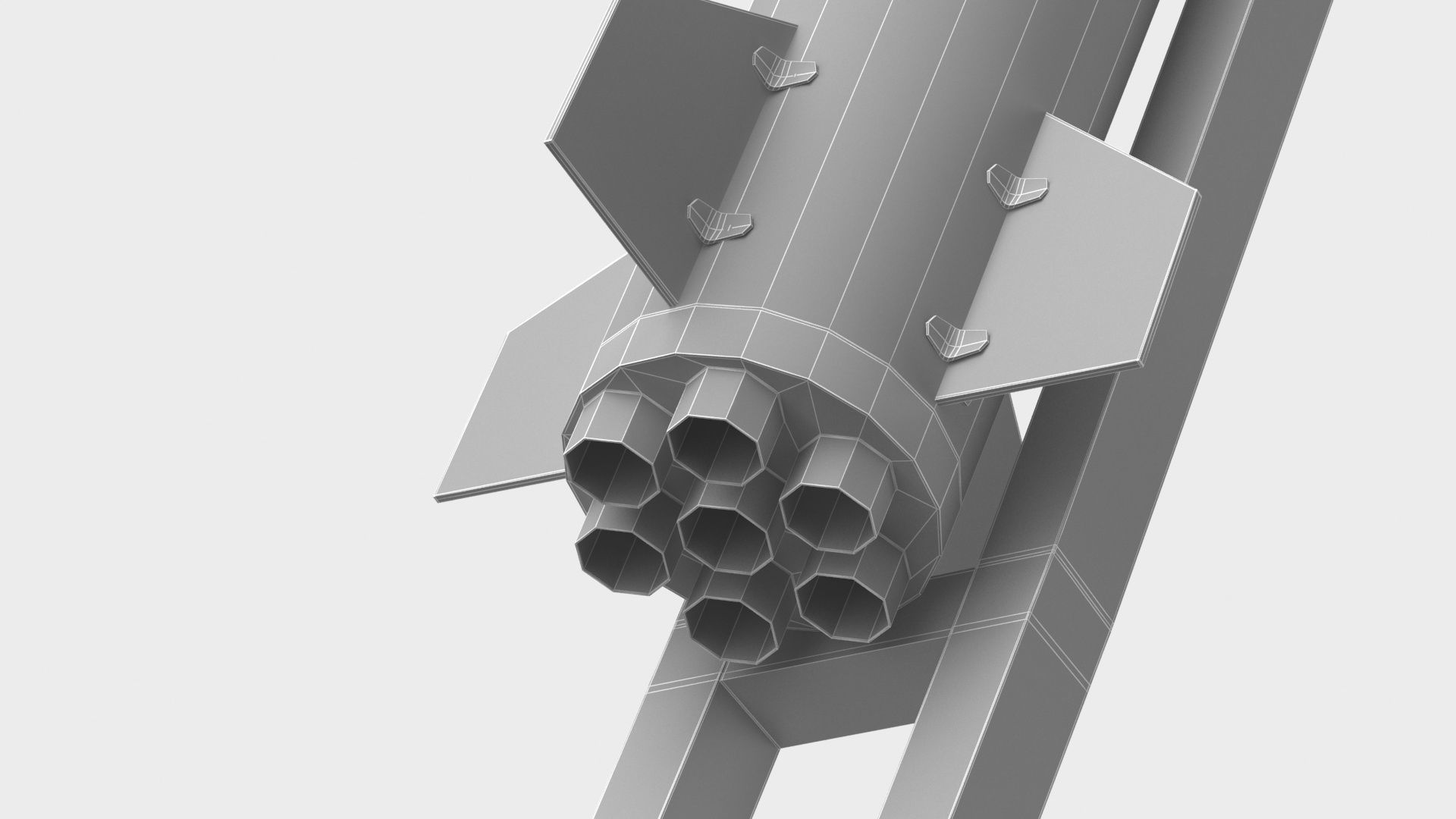 Qassam Rocket with launcher collection 3D model_26