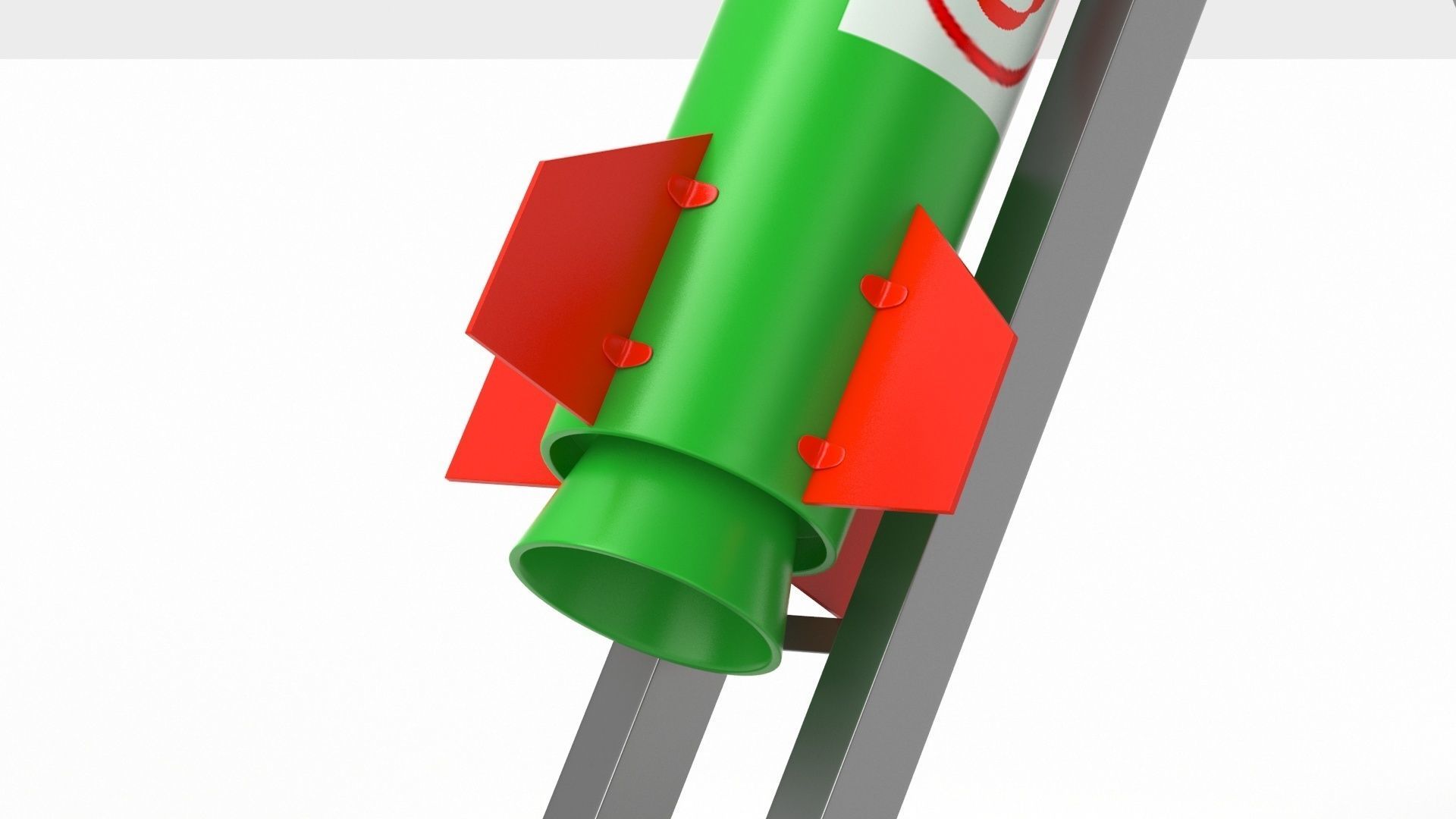 Qassam Rocket with launcher collection 3D model_6