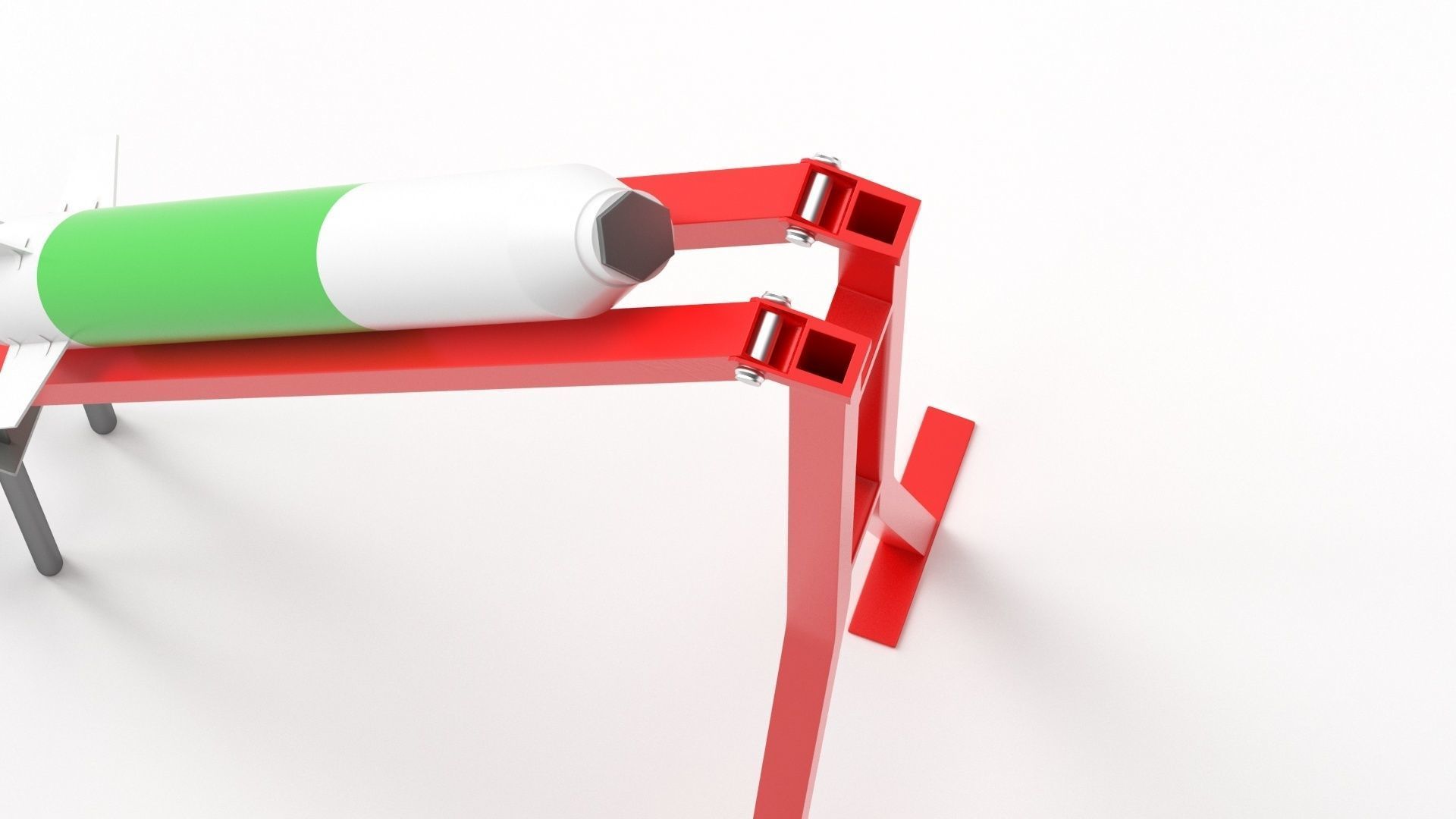 Qassam Rocket with launcher collection 3D model_2