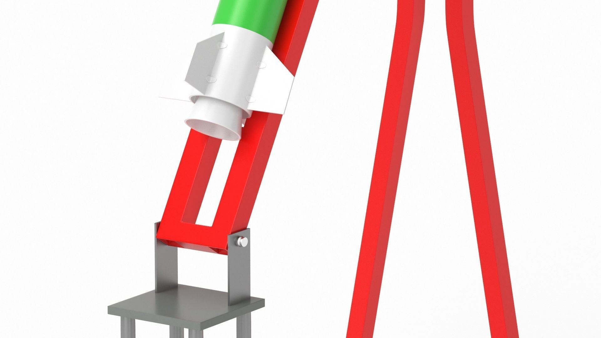 Qassam Rocket with launcher collection 3D model_3