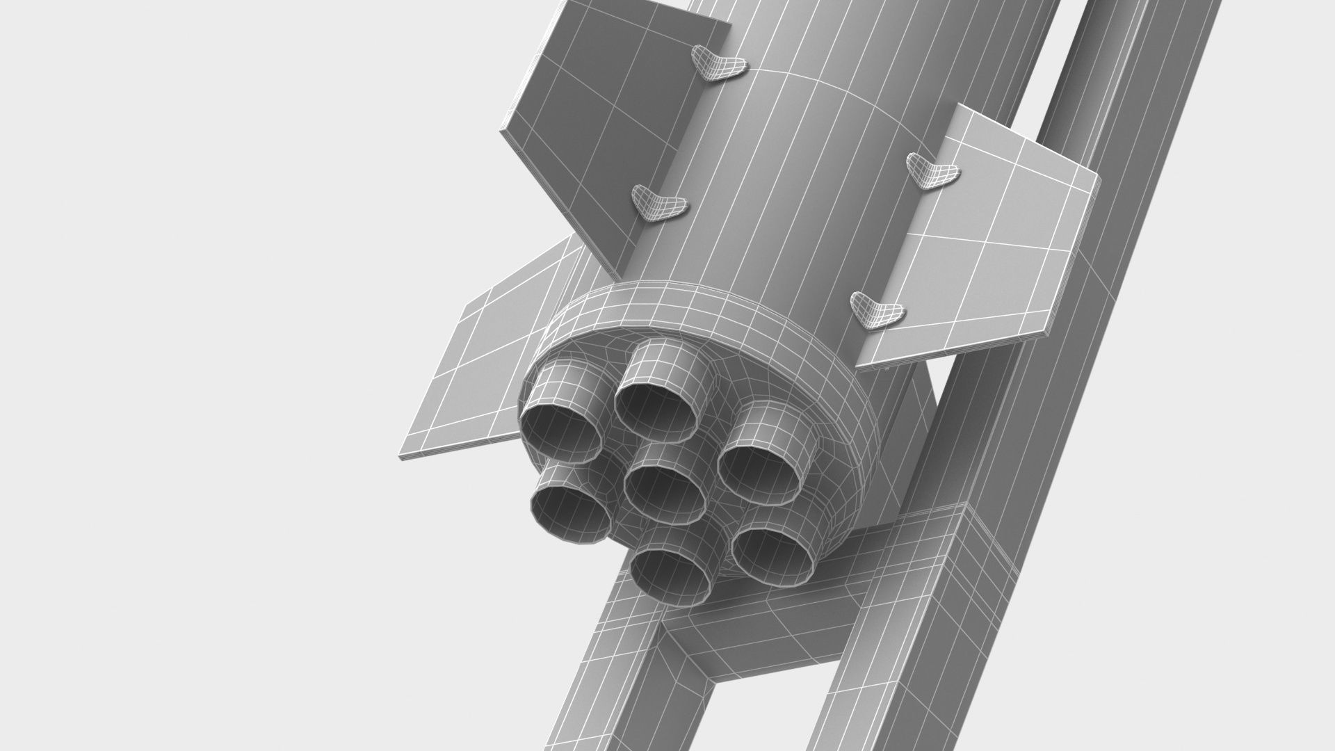 Qassam Rocket with launcher collection 3D model_27
