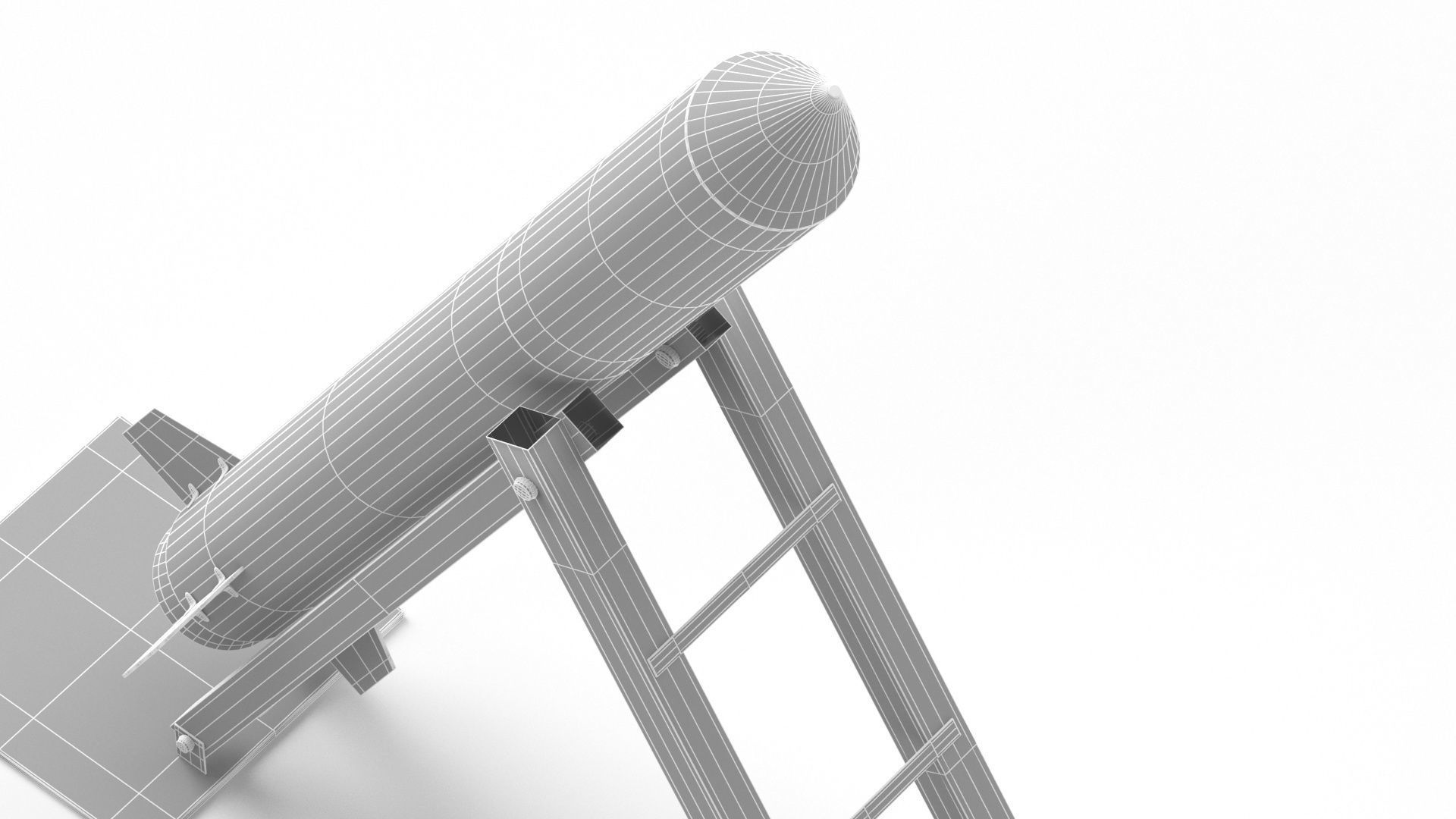 Qassam Rocket with launcher collection 3D model_19